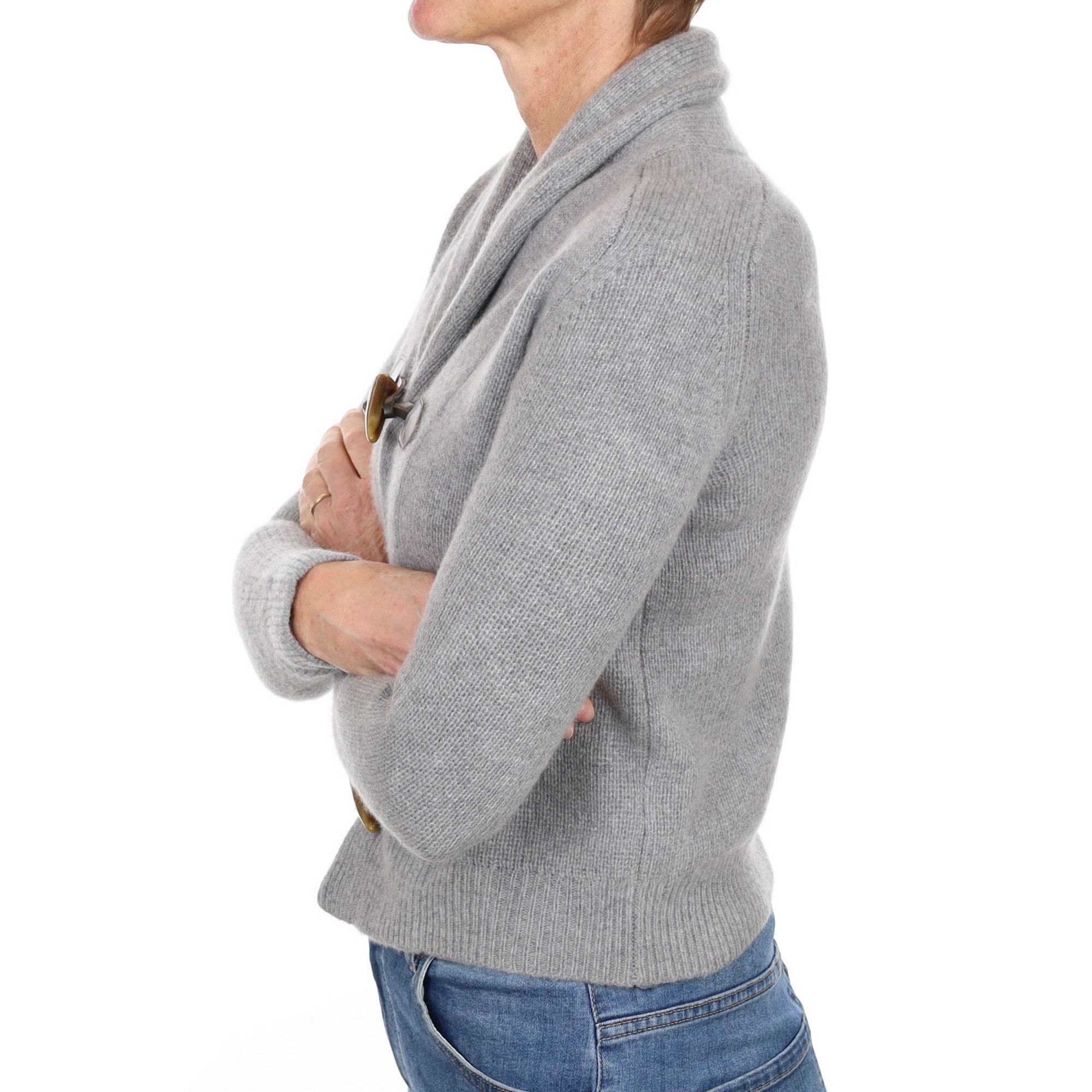 Smoke Grey Cashmere Cardigan Small