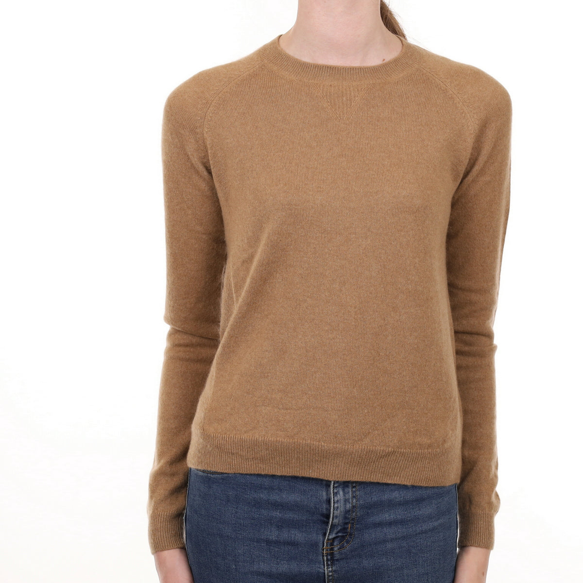 Caramel Brown Cashmere Crew Neck Jumper Extra Small