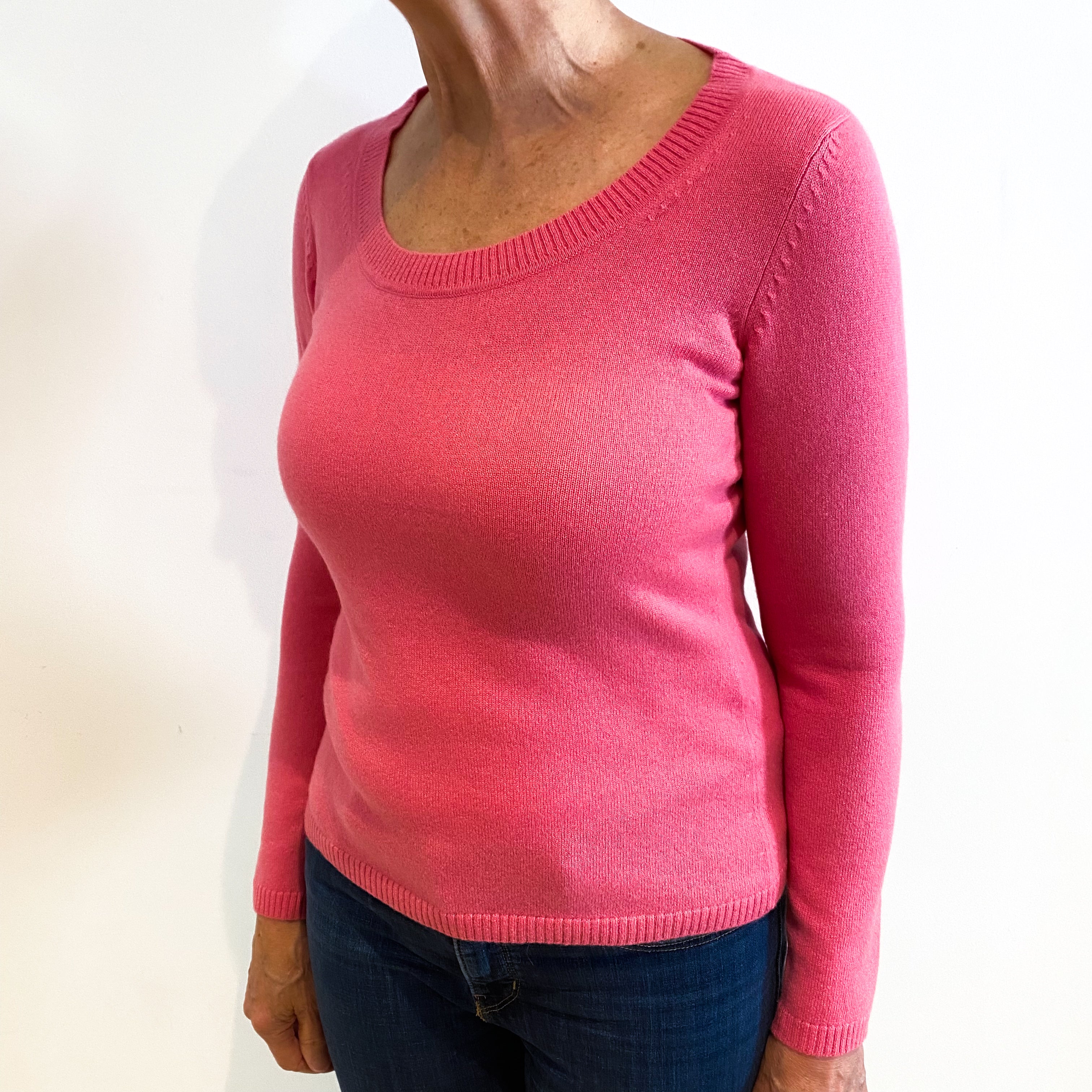 New Bubble Gum Pink Cashmere Crew Neck Jumper Medium