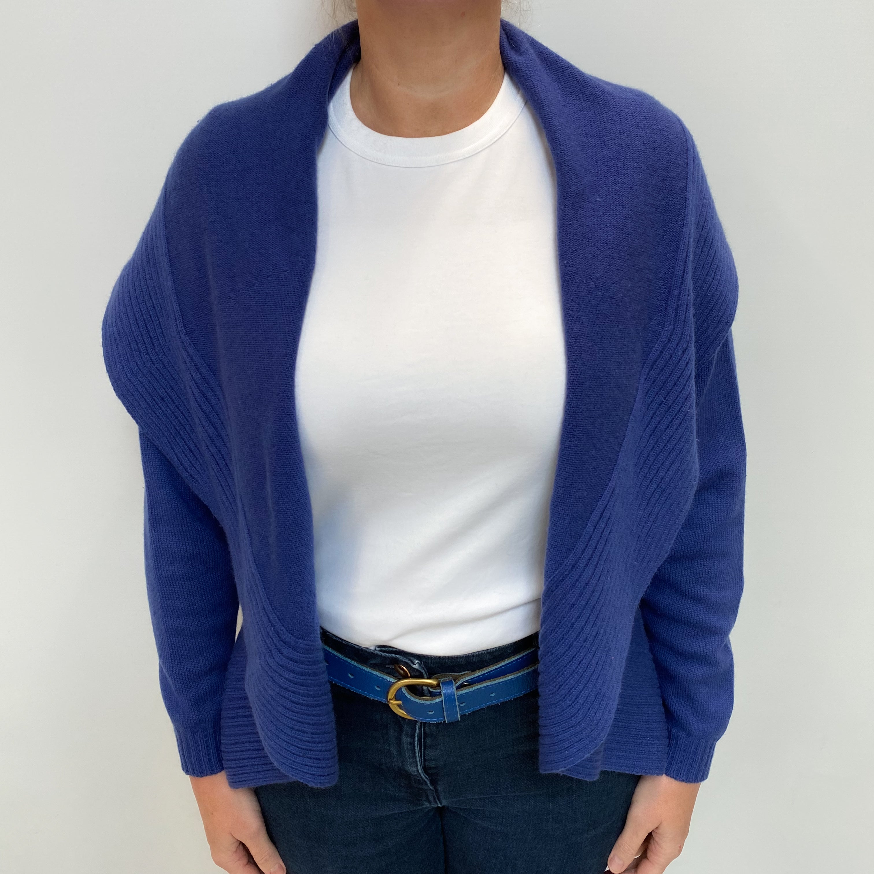 Indigo Blue Cashmere Shrug Style Cardigan Large