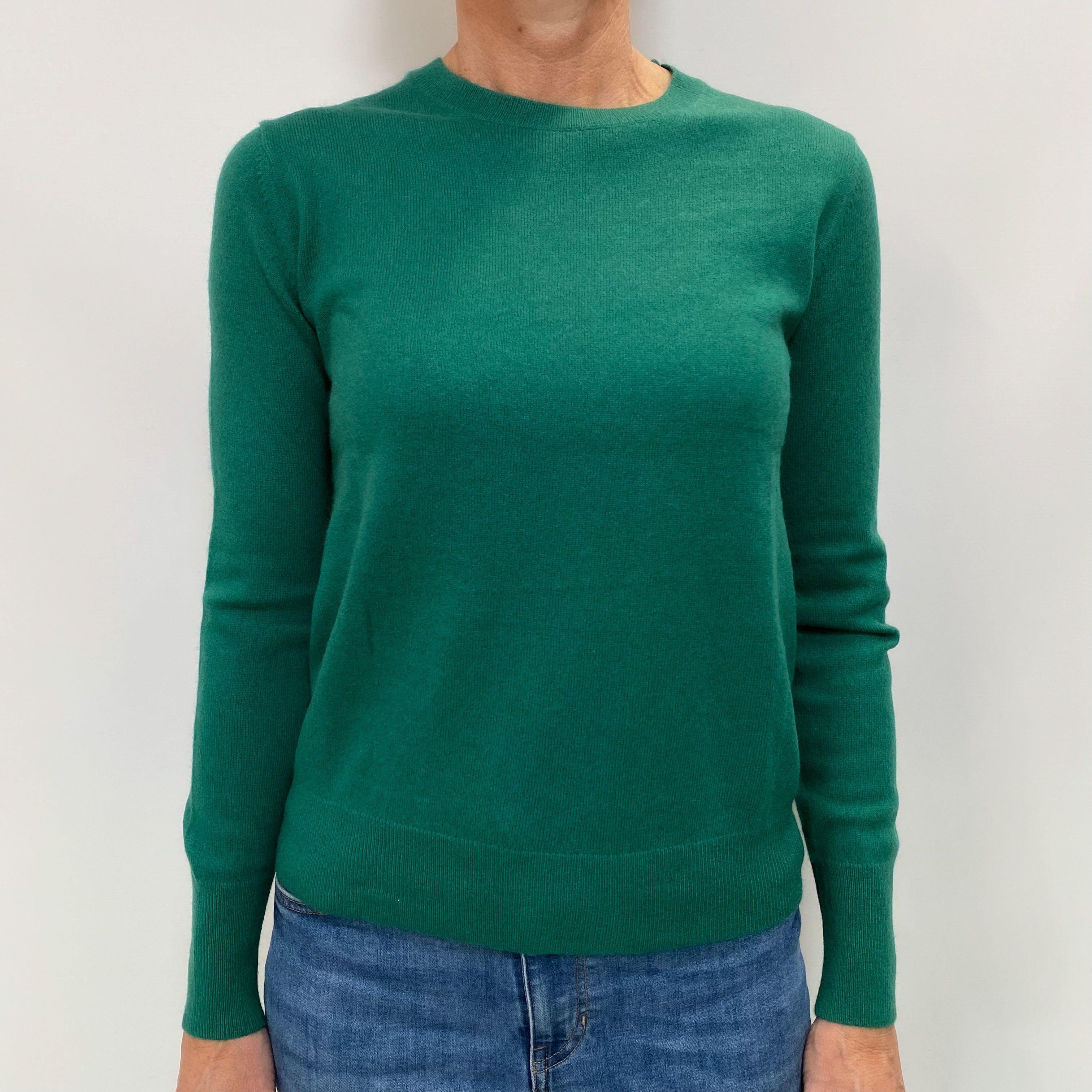 Emerald Green Cashmere Crew Neck Jumper Small