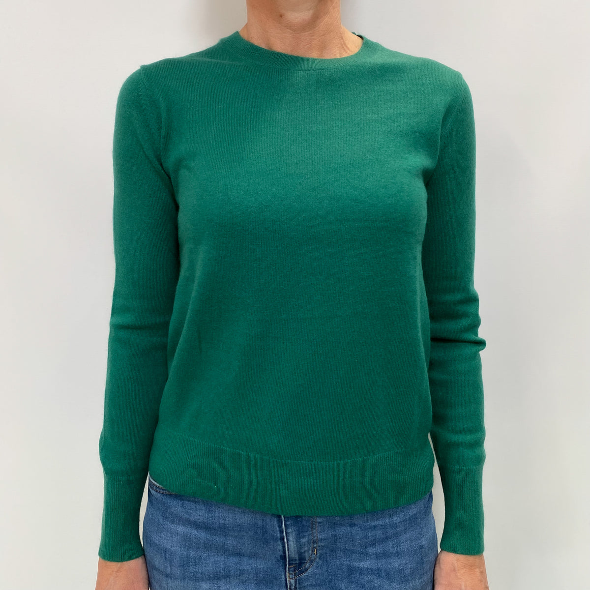 Emerald Green Cashmere Crew Neck Jumper Small