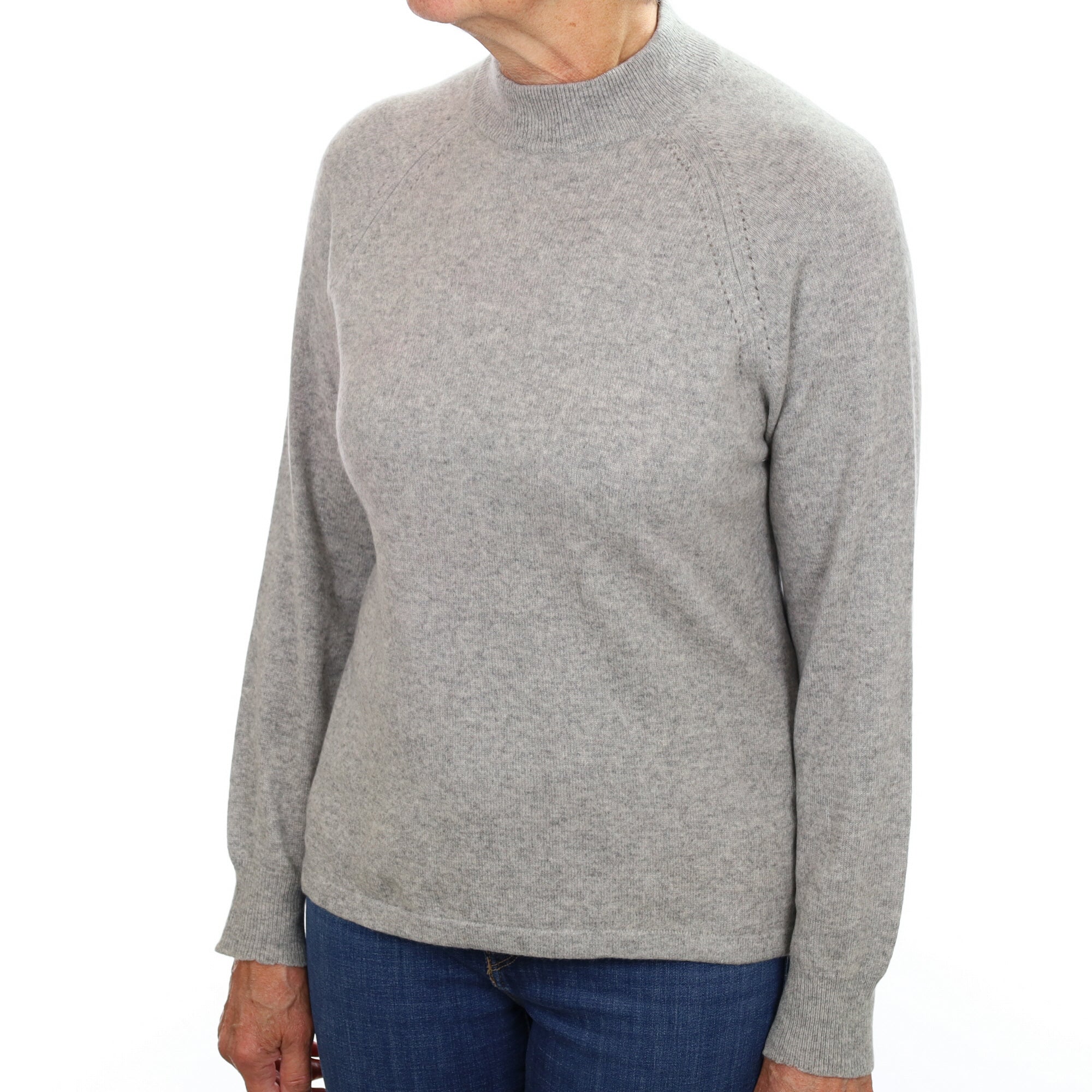Smoke Grey Cashmere Turtle Neck Jumper Medium