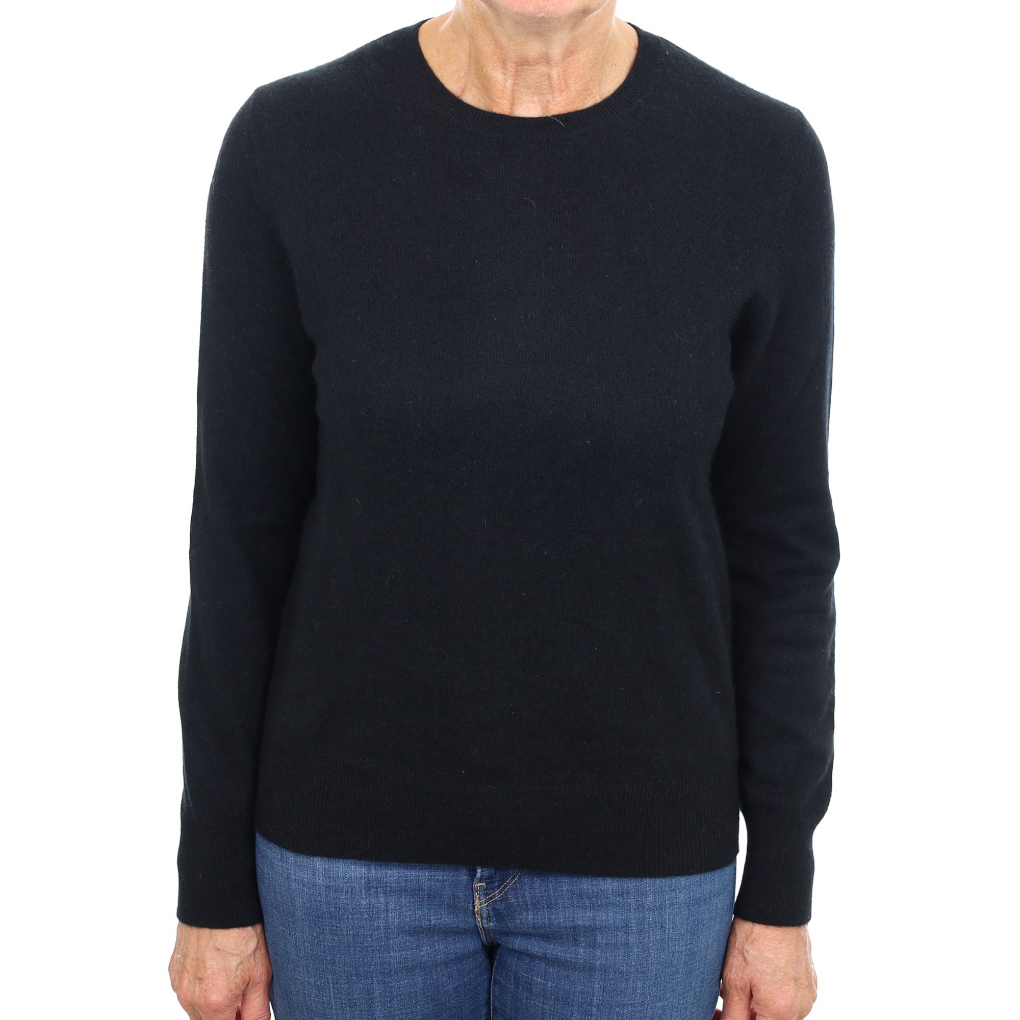 Black Cashmere Crew Neck Jumper Medium