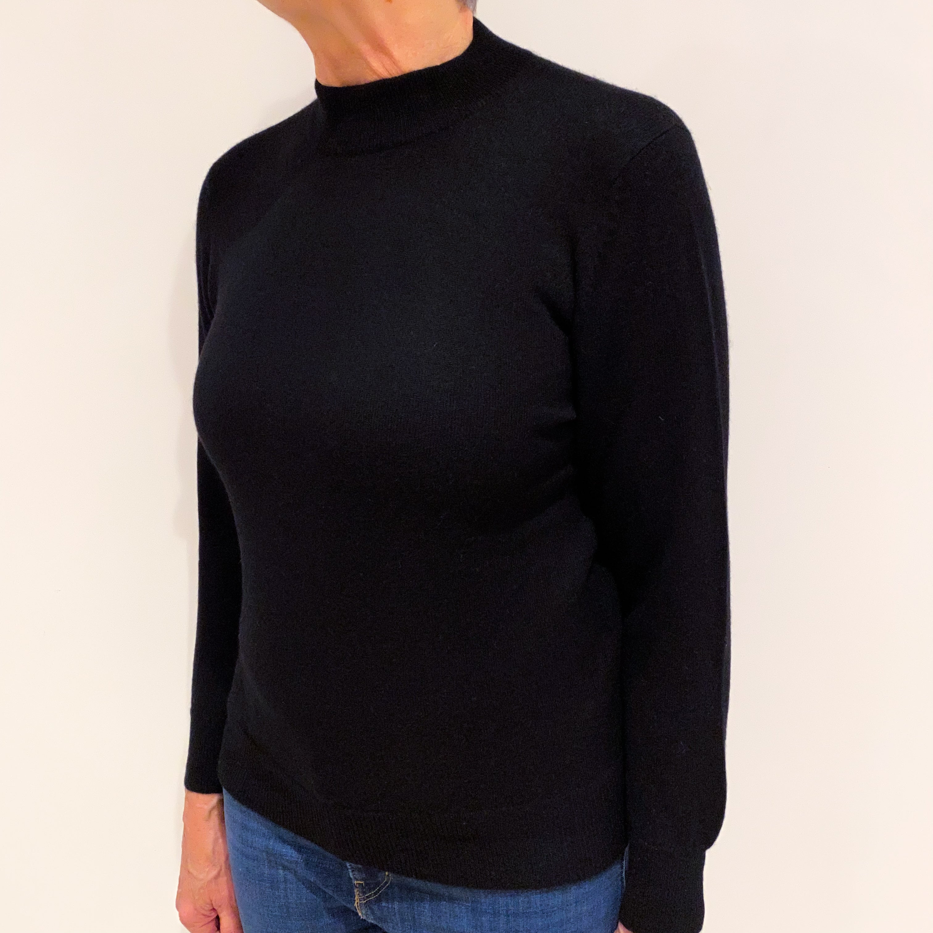 Black Cashmere Turtle Neck Jumper Medium