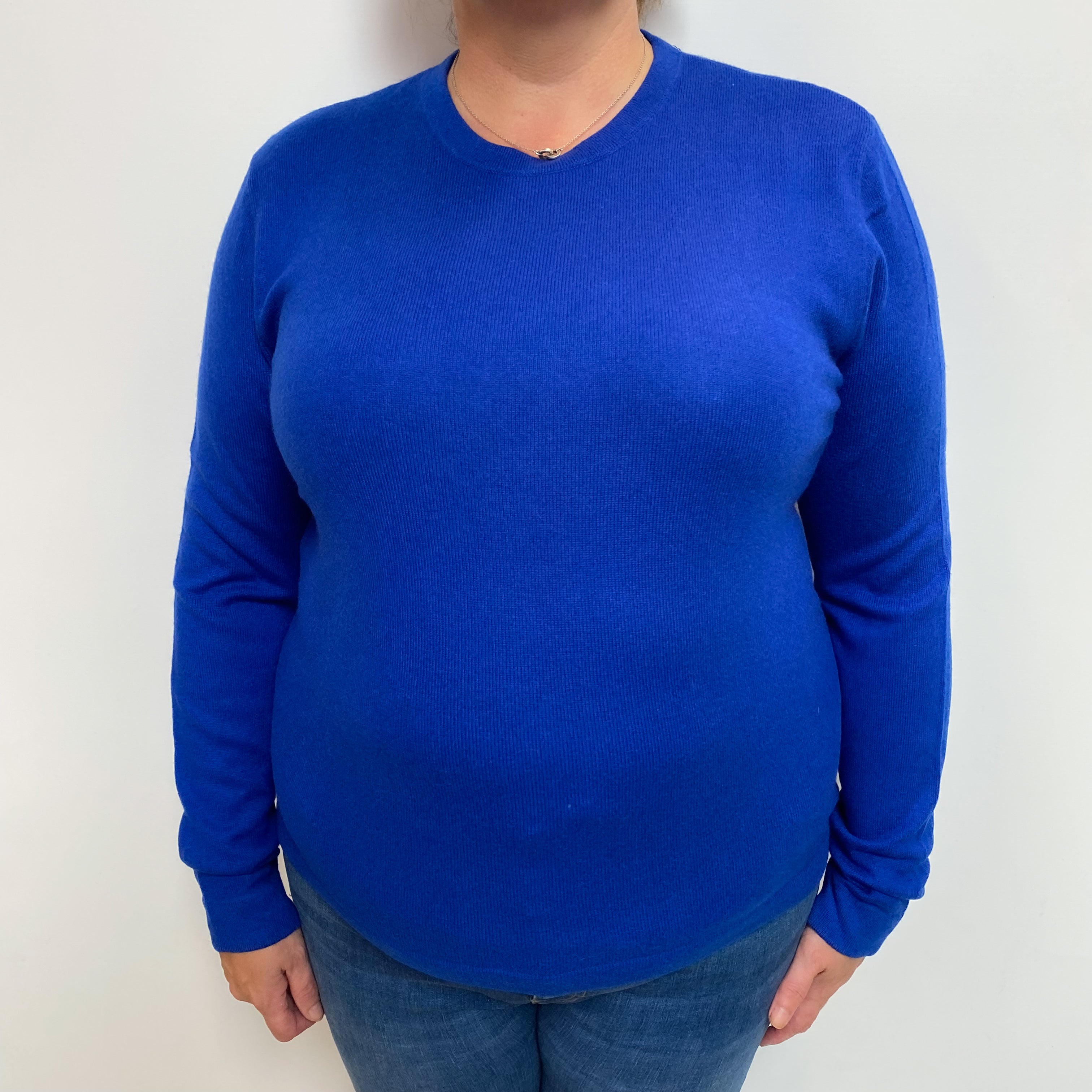 Admiral Blue Cashmere Crew Neck Jumper Extra Large