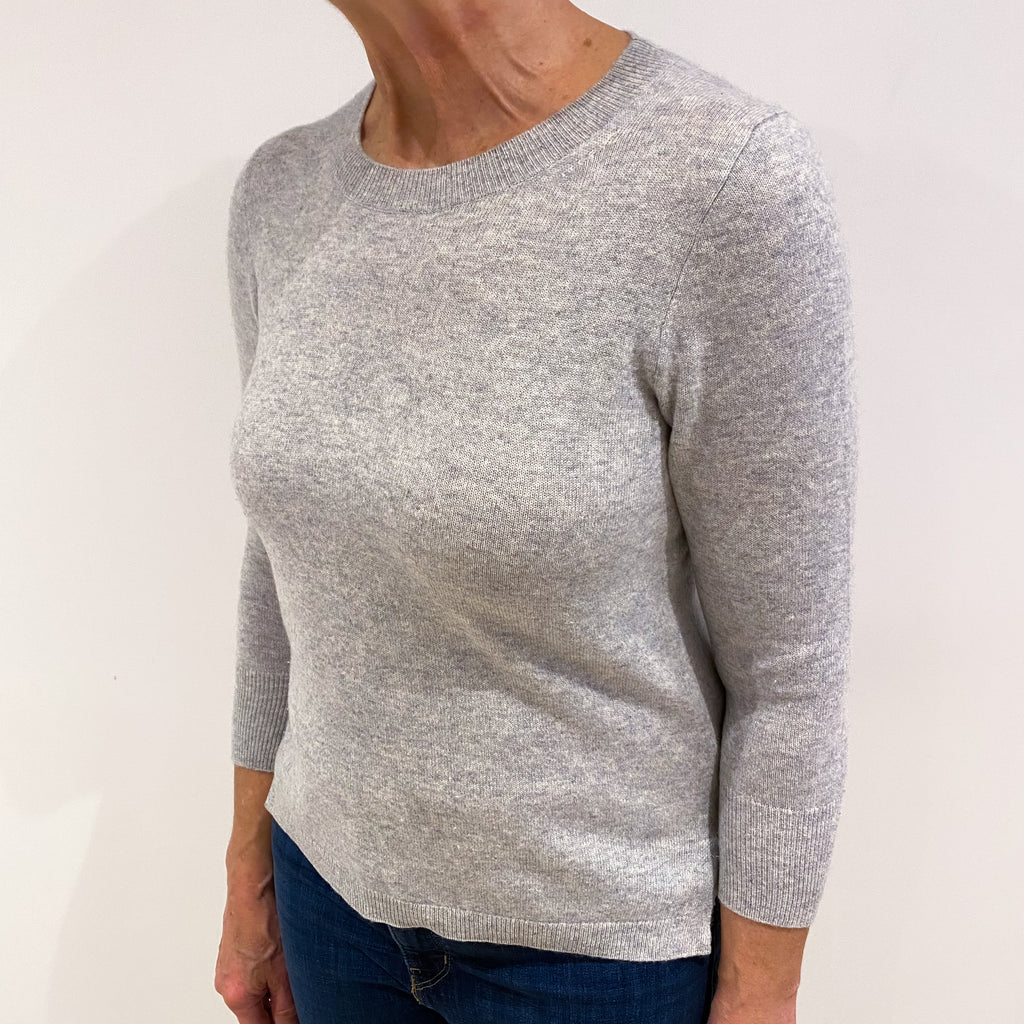 Smoke Grey Cashmere Crew Neck Jumper Medium