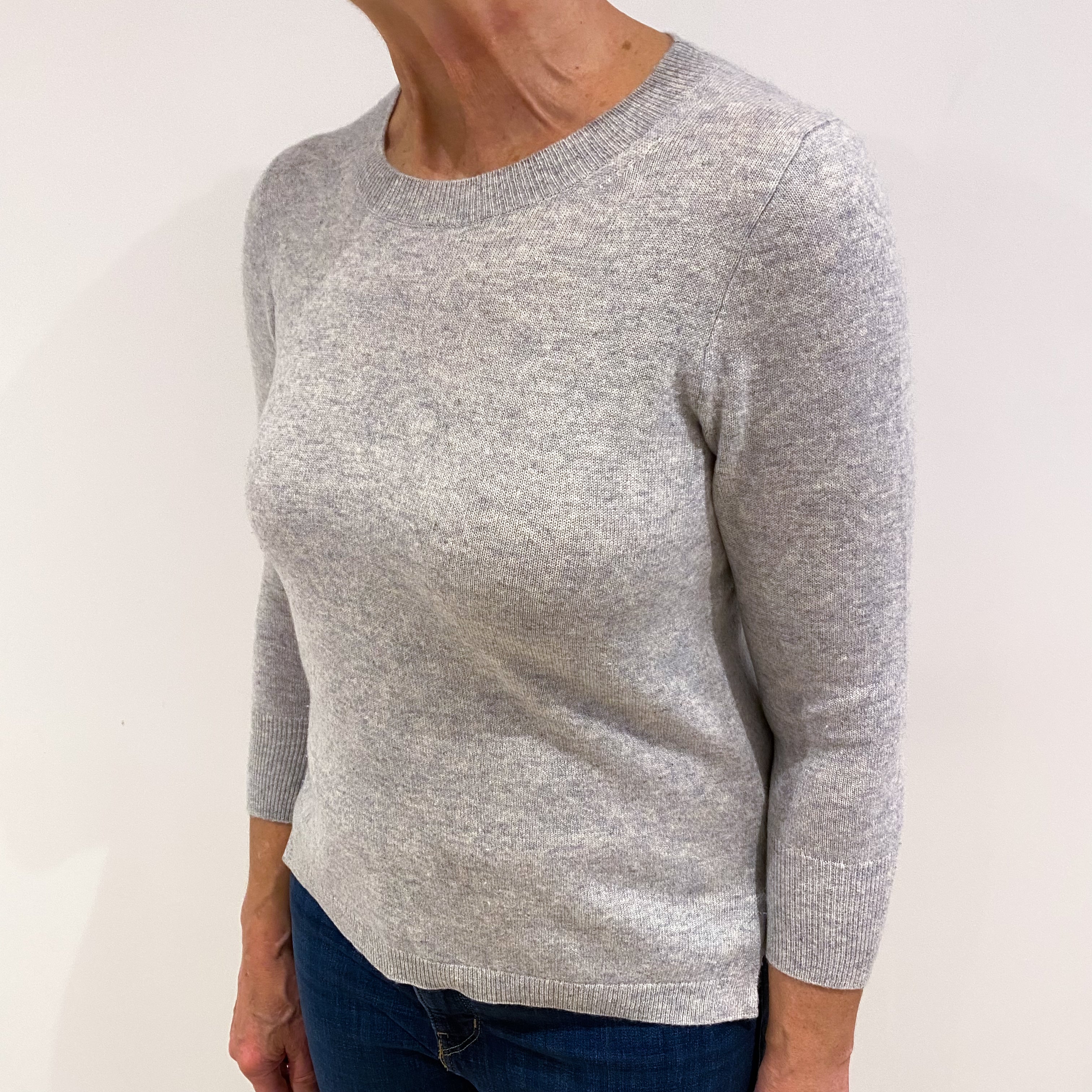 Smoke Grey Cashmere Crew Neck Jumper Medium
