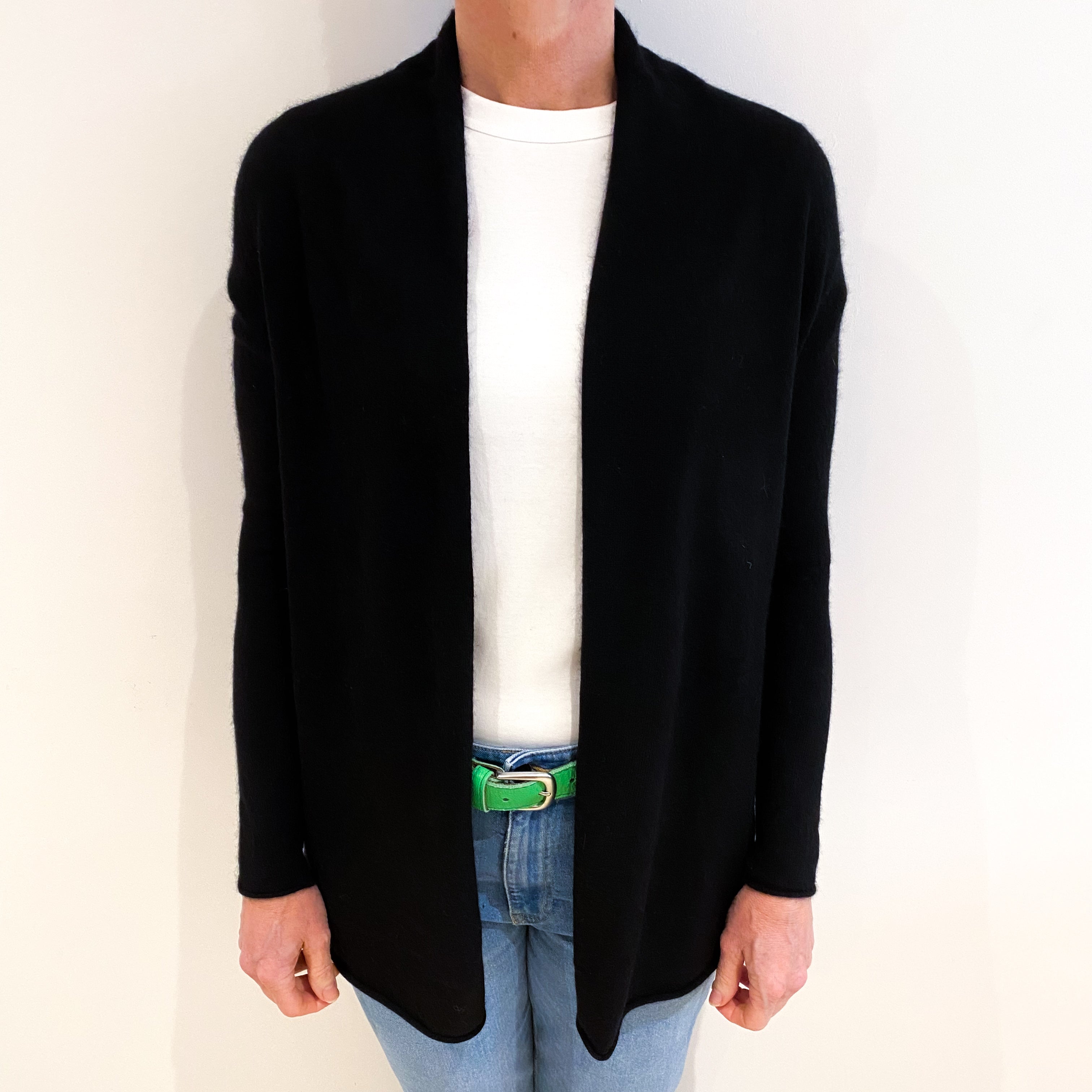 Black Cashmere Edge To Edge Cardigan Small