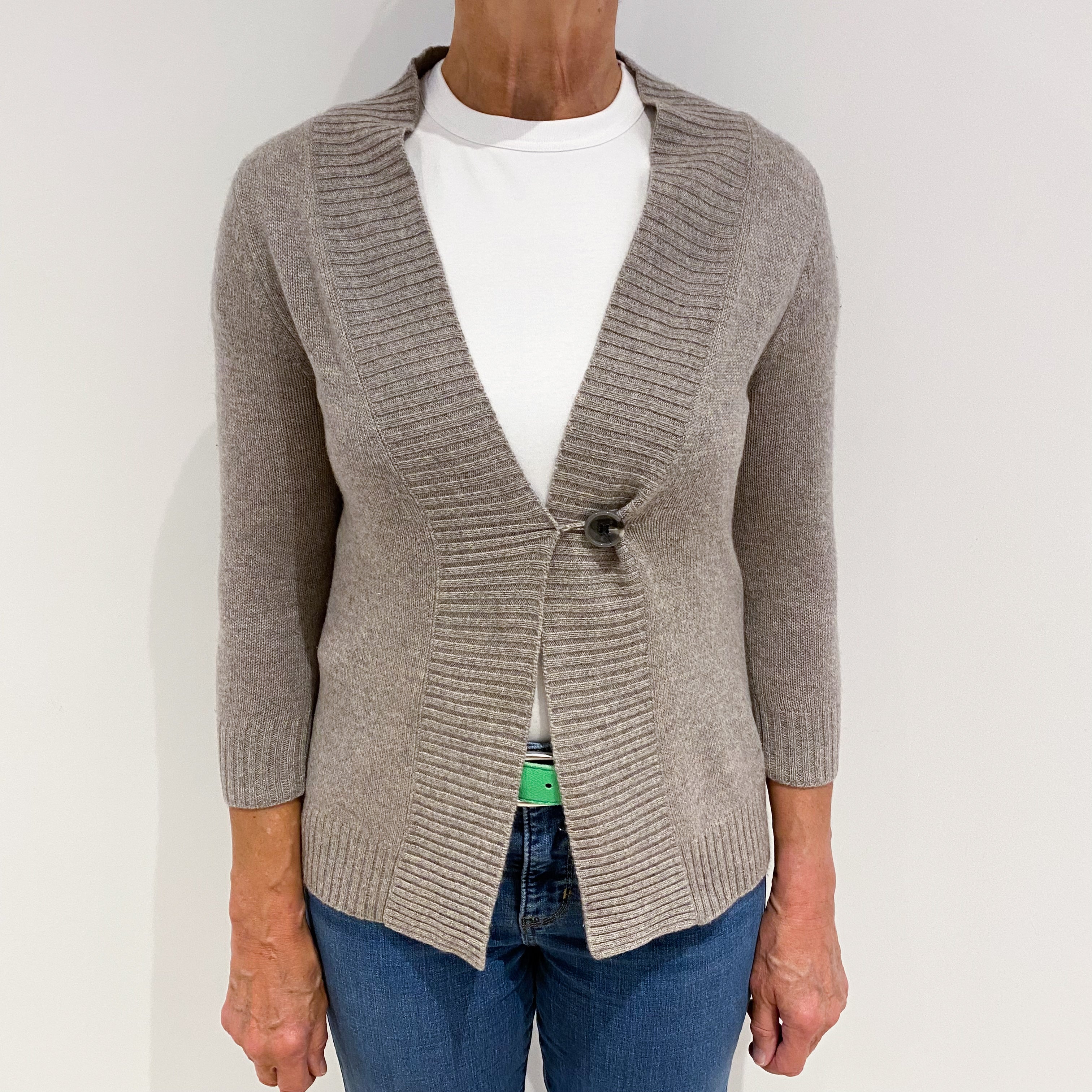 Donkey Grey Cashmere V-Neck Cardigan Medium