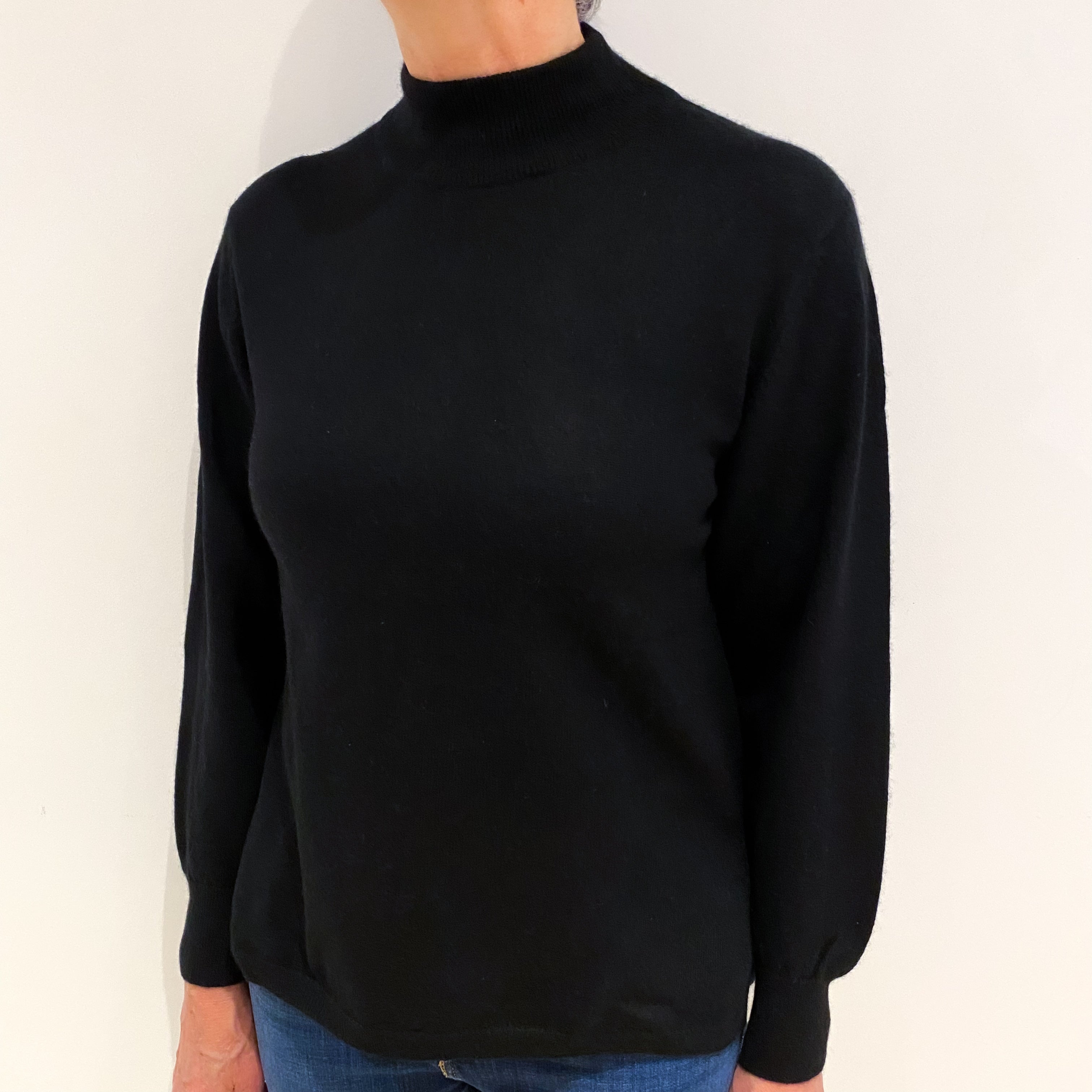 Black Cashmere Turtle Neck Jumper Medium