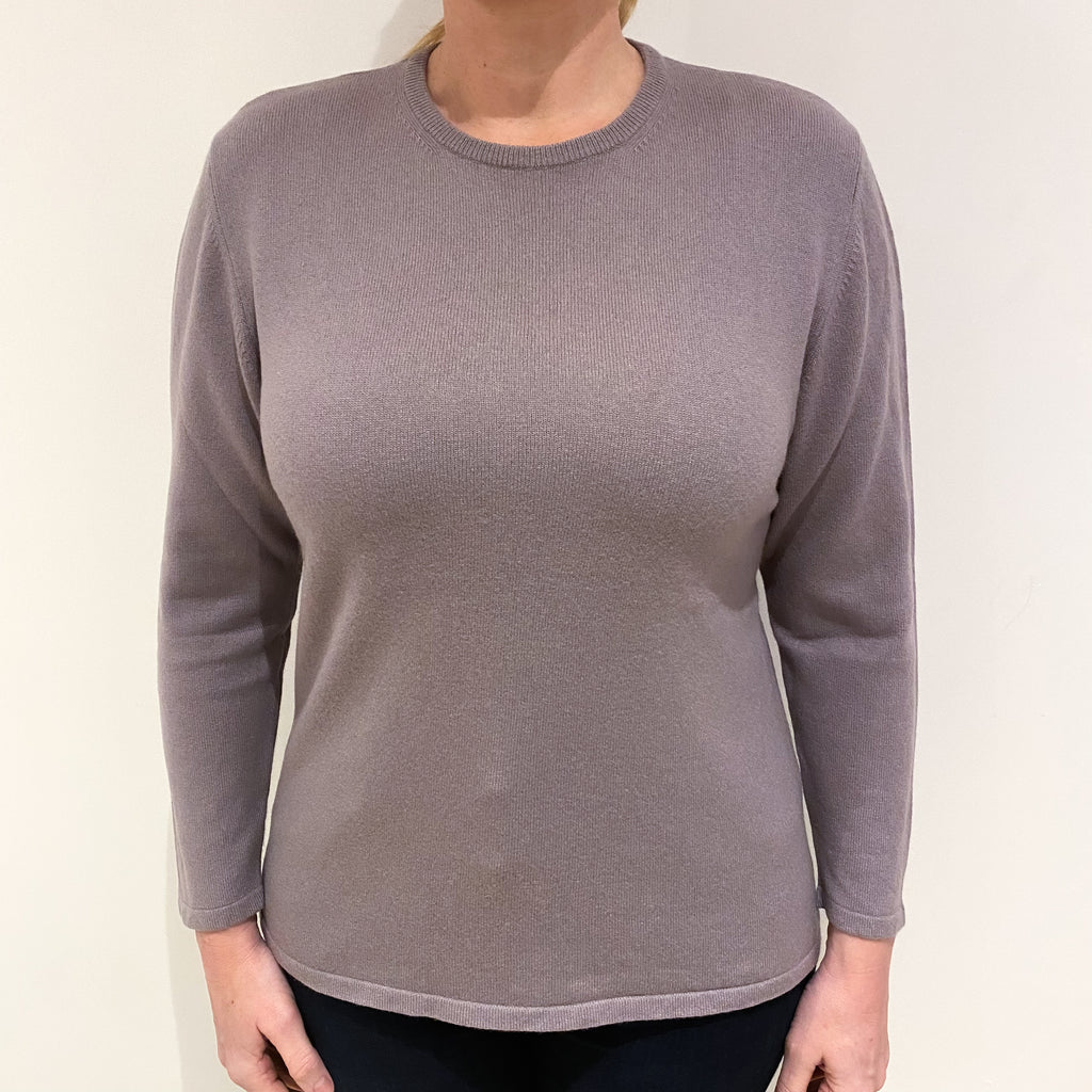 Dusky Purple Cashmere Crew Neck Jumper Large