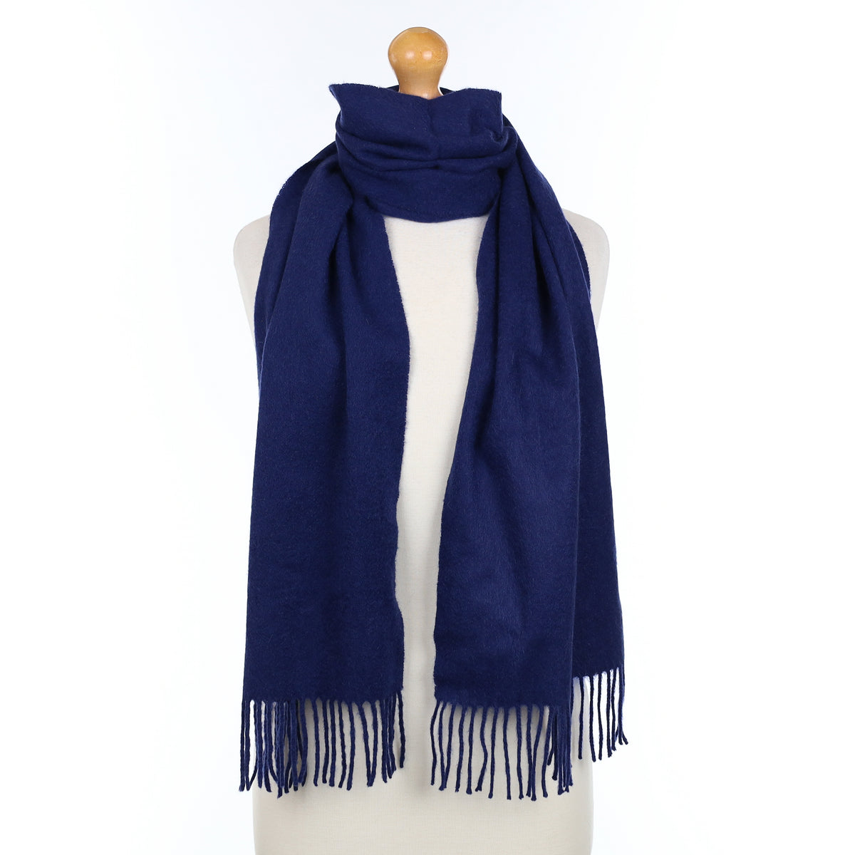 Navy Blue Cashmere Woven Scarf