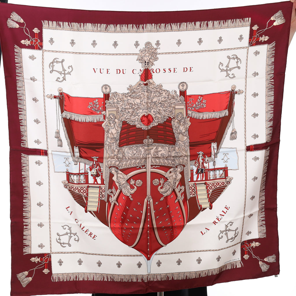 Brand New Boxed Hermès Vue Du Carosse De La Galère La Réale Silk Scarf