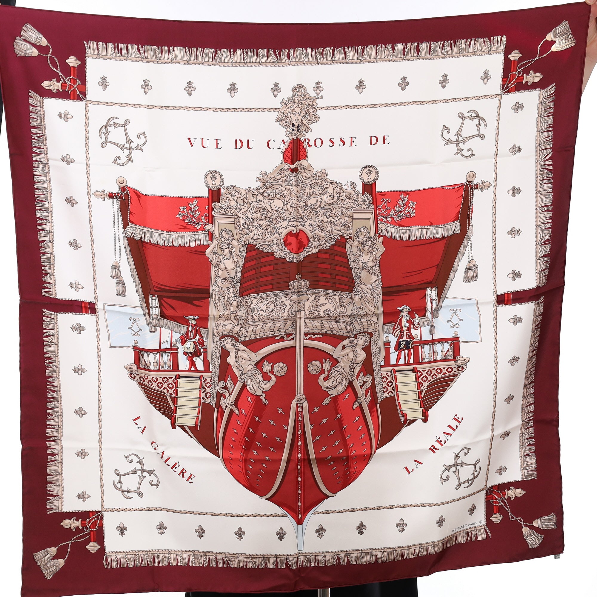 Brand New Boxed Hermès Vue Du Carosse De La Galère La Réale Silk Scarf