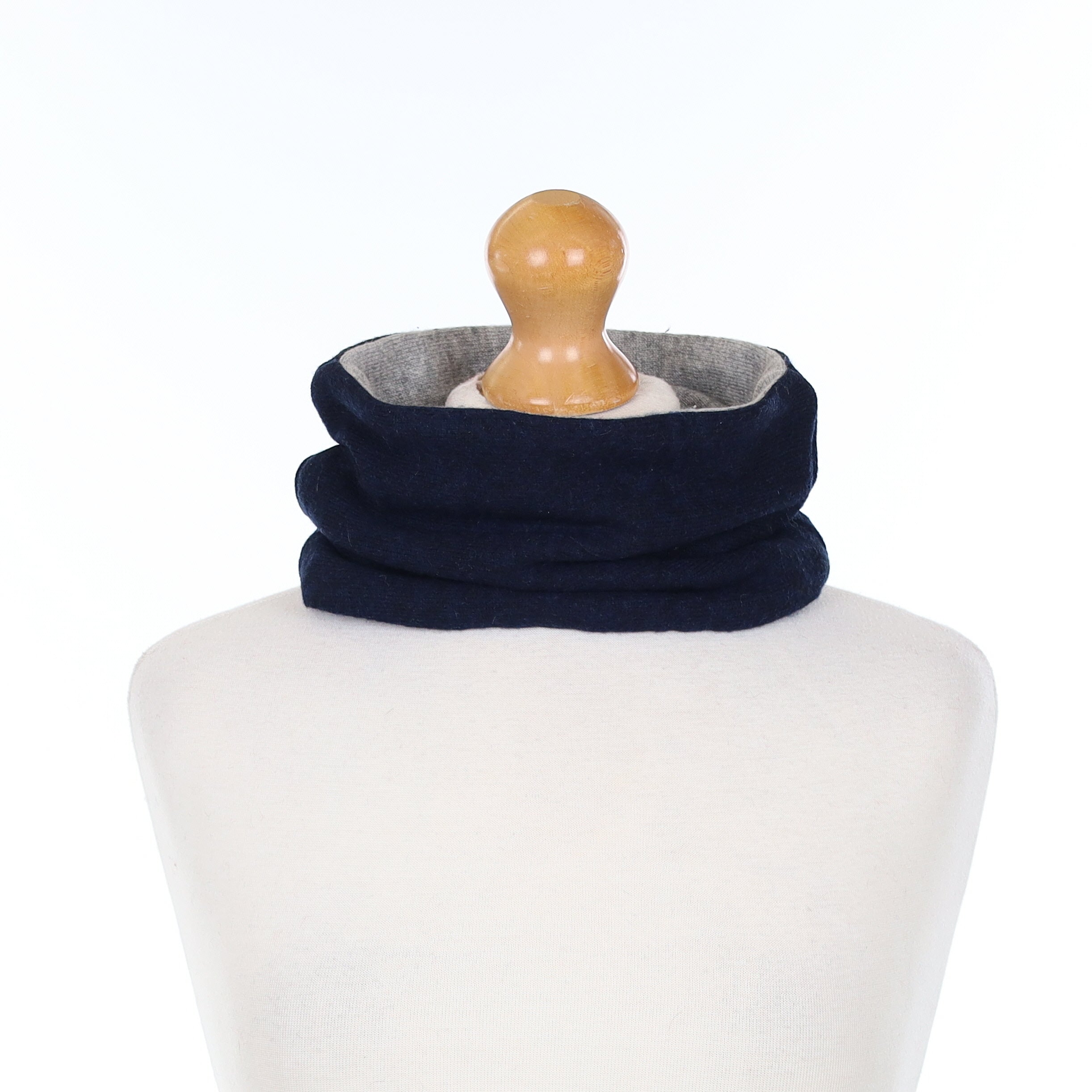 Dark Navy and Ash Grey Neck Warmer