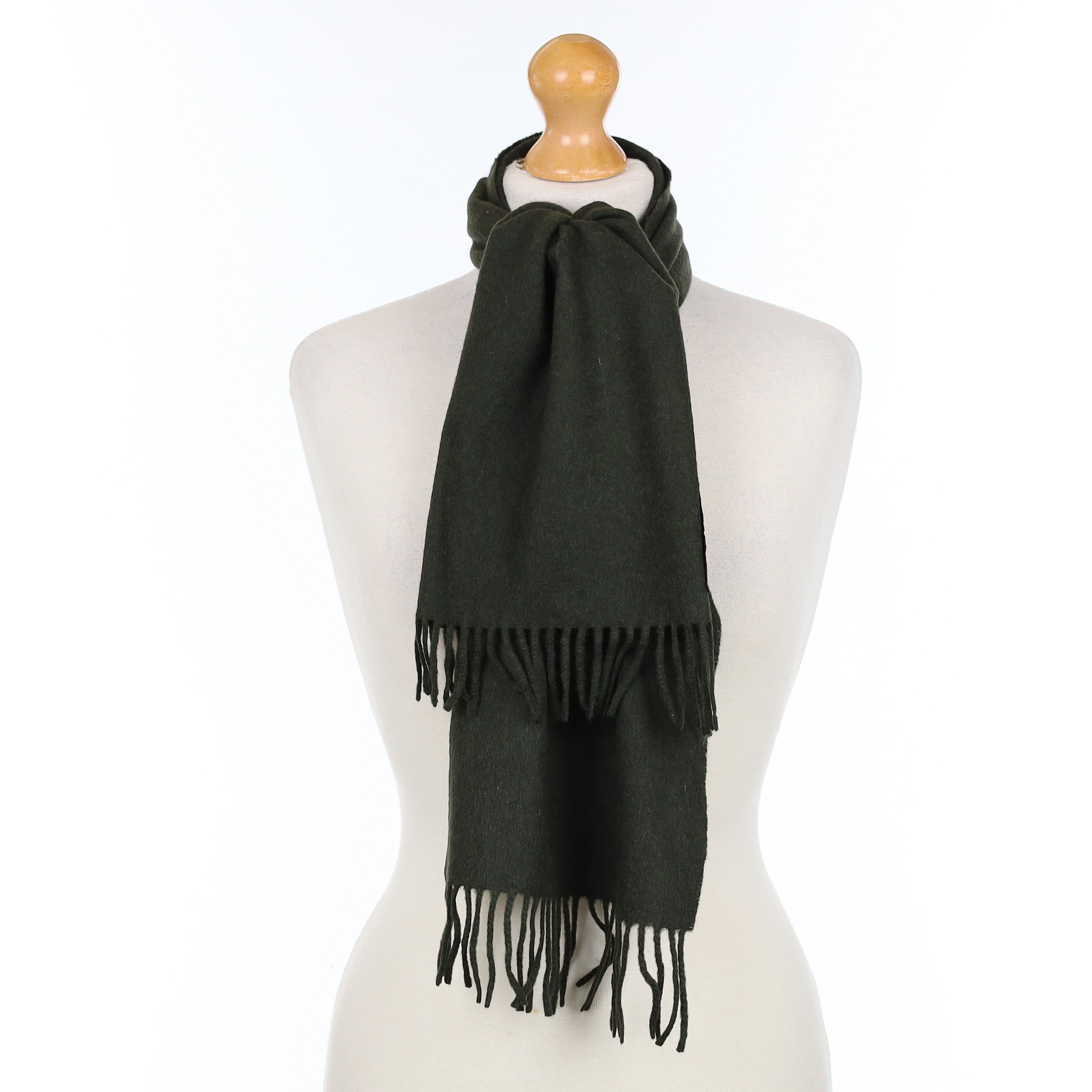 Khaki Green Cashmere Woven Scarf