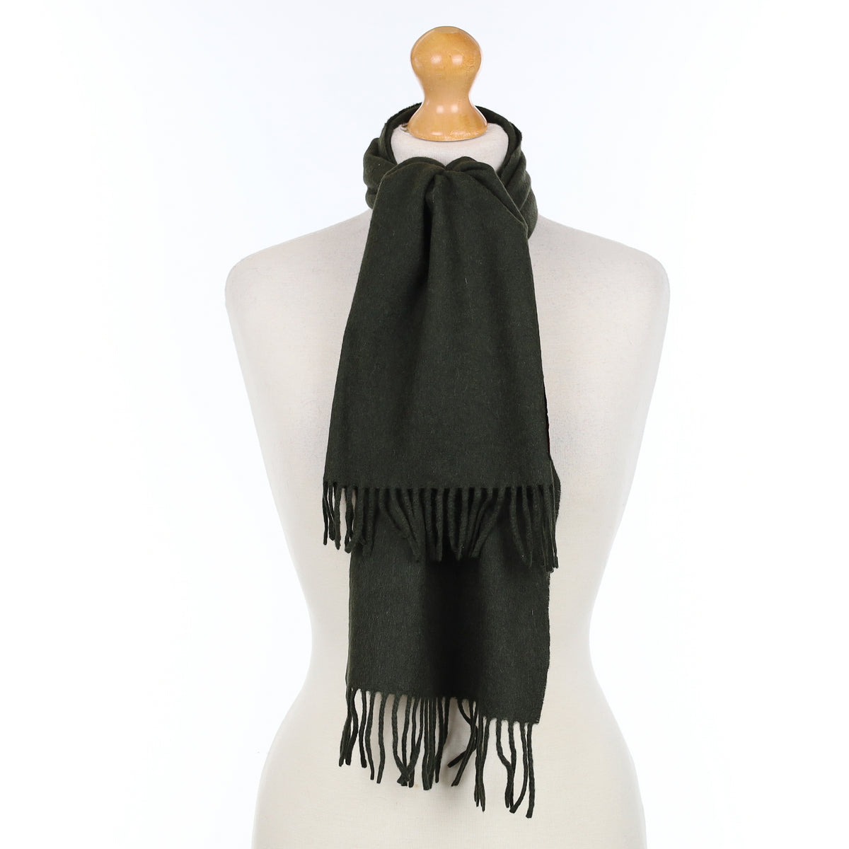 Khaki Green Cashmere Woven Scarf