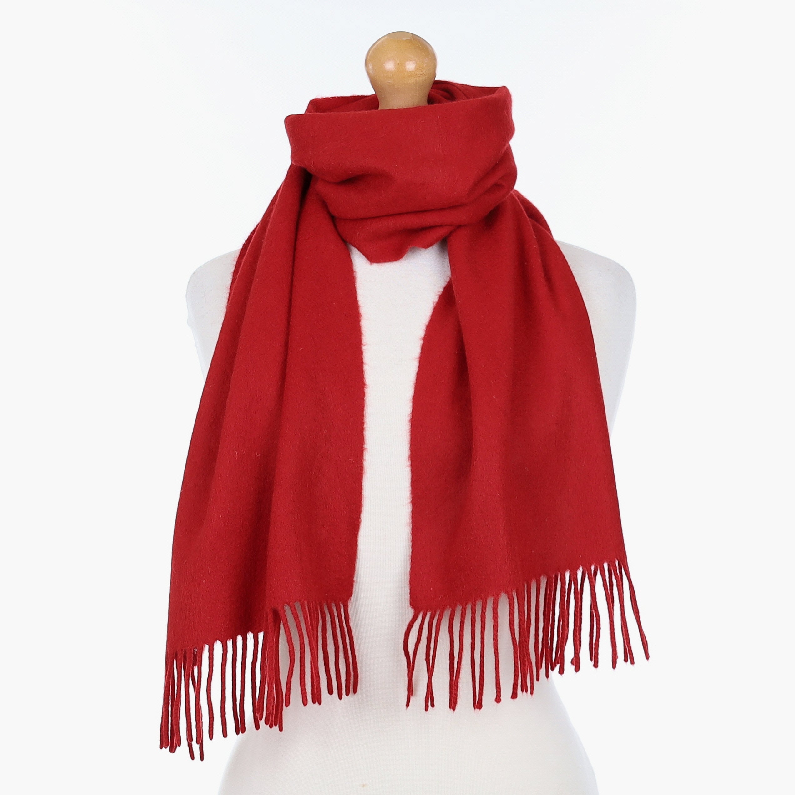 Scarlet Red Cashmere Woven Scarf