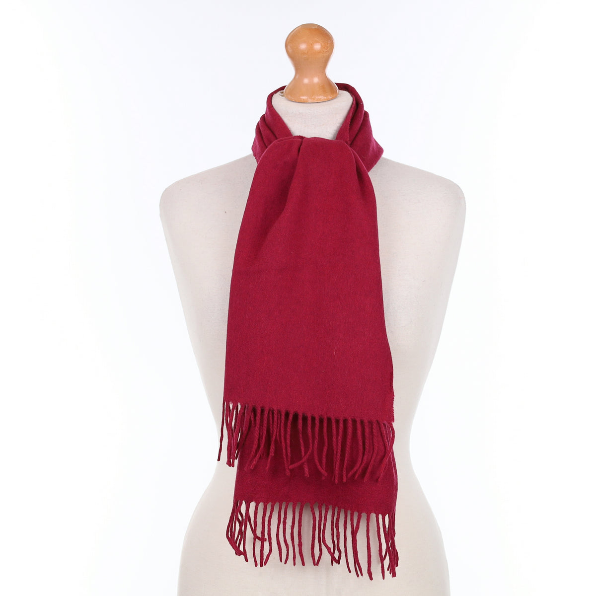 Crimson Red Cashmere Woven Scarf
