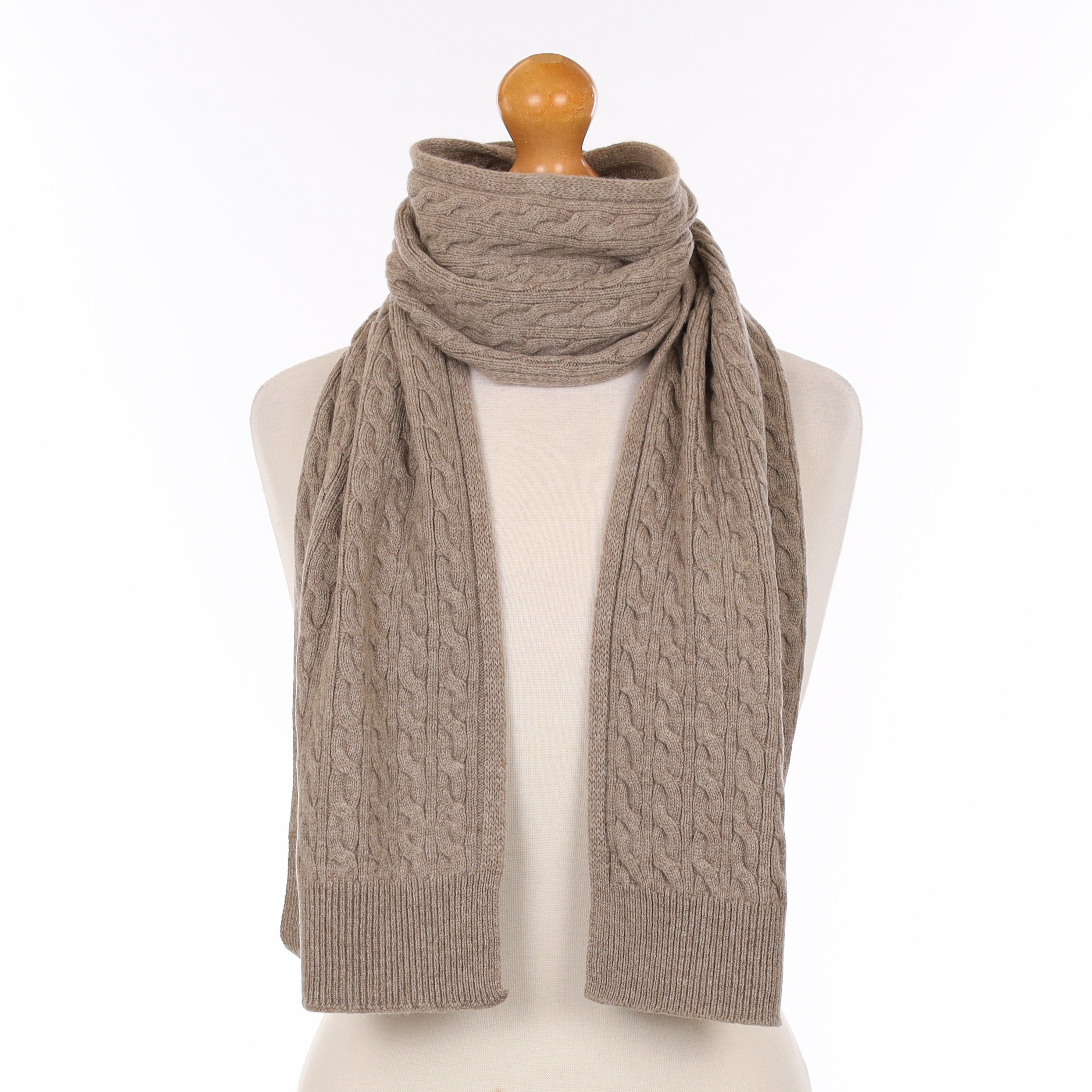 Brand New Scottish Mink Cashmere Cable Scarf