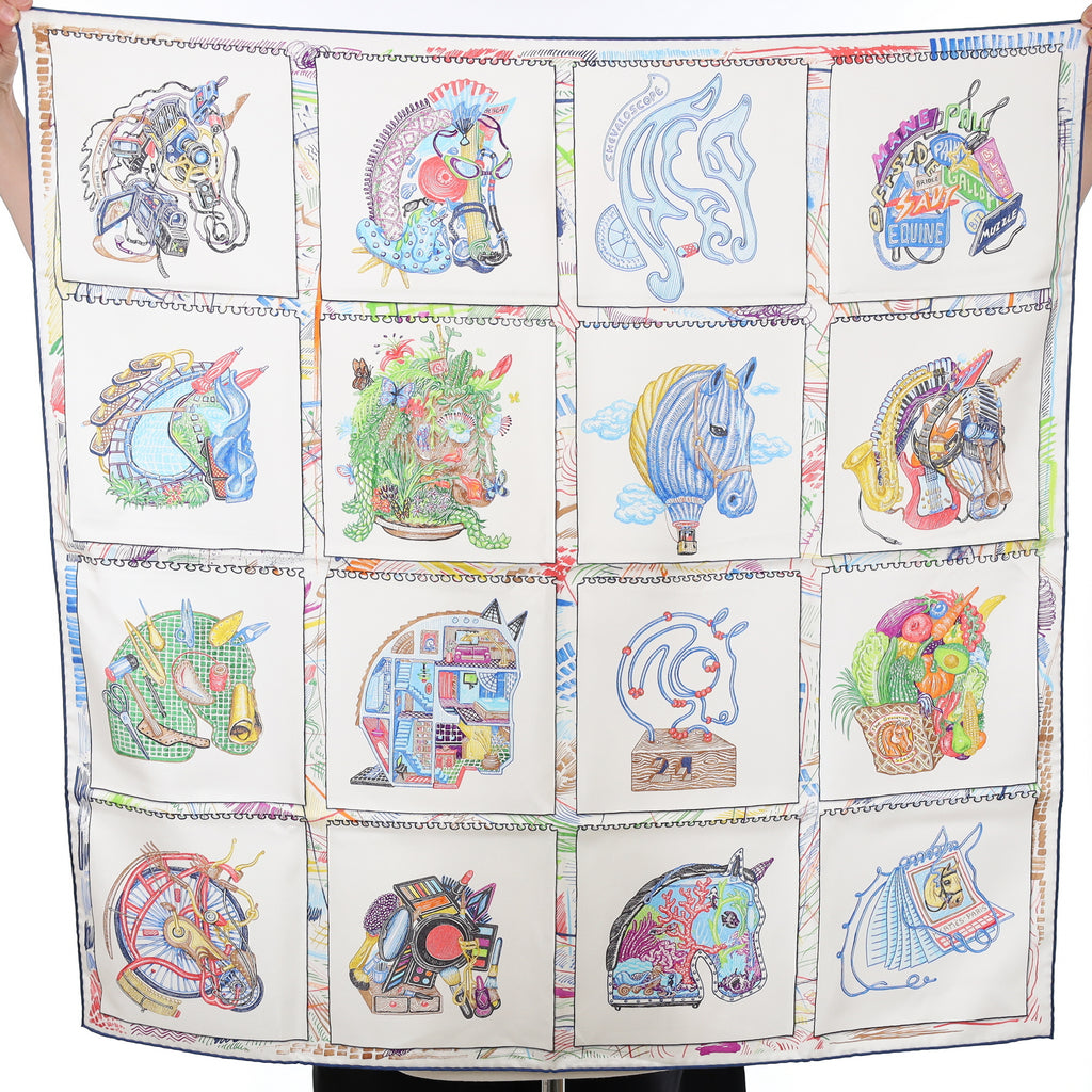 Boxed Hermès Chevaloscope Silk Scarf