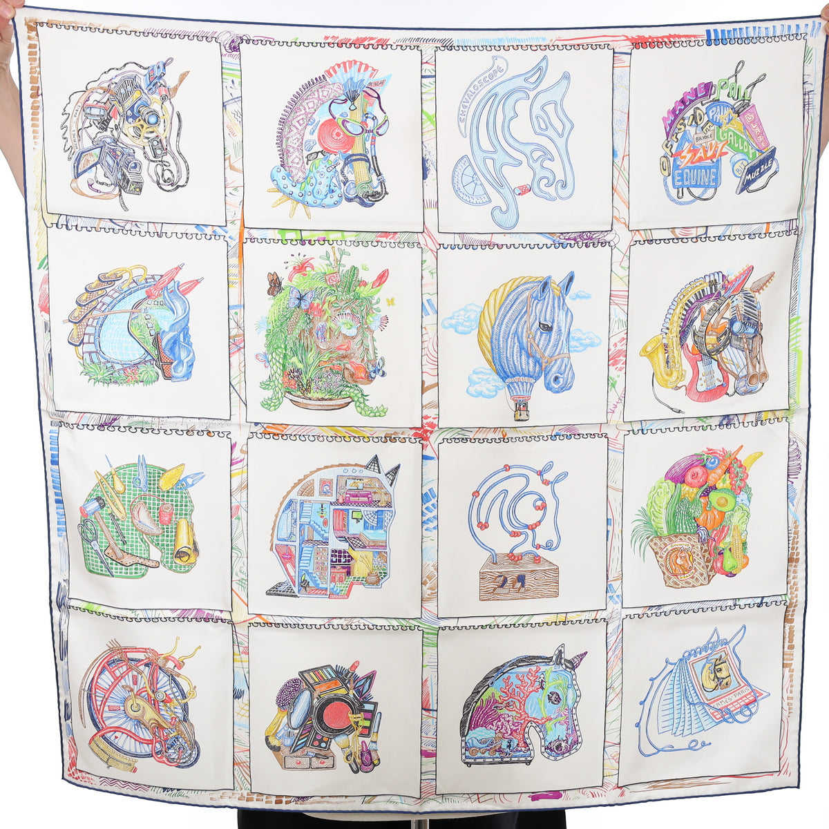Boxed Hermès Chevaloscope Silk Scarf