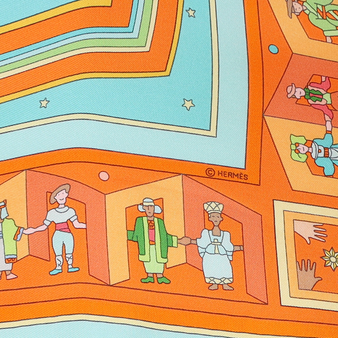 Boxed Hermès Donner La Main Silk Scarf