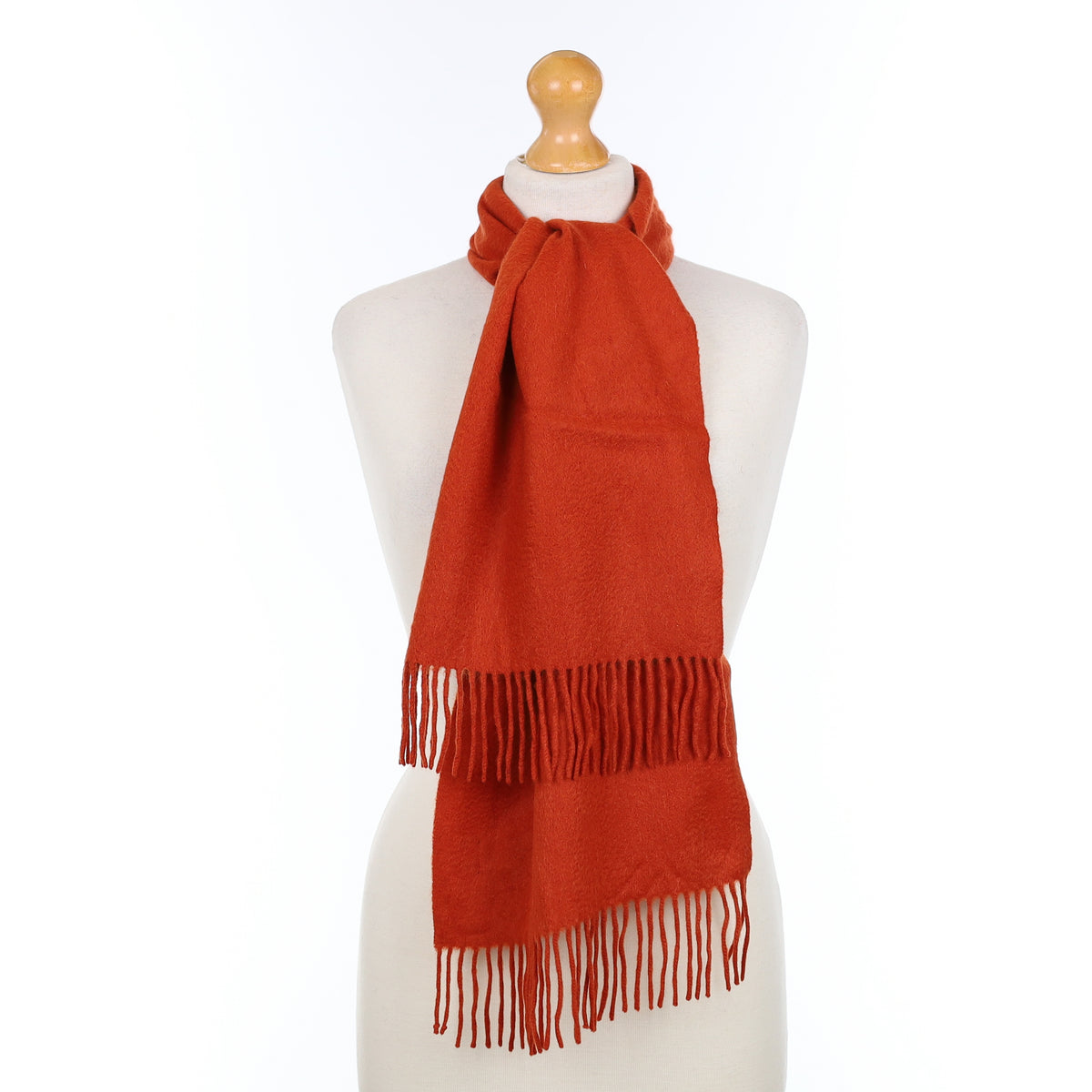 Rust Orange Cashmere Woven Scarf