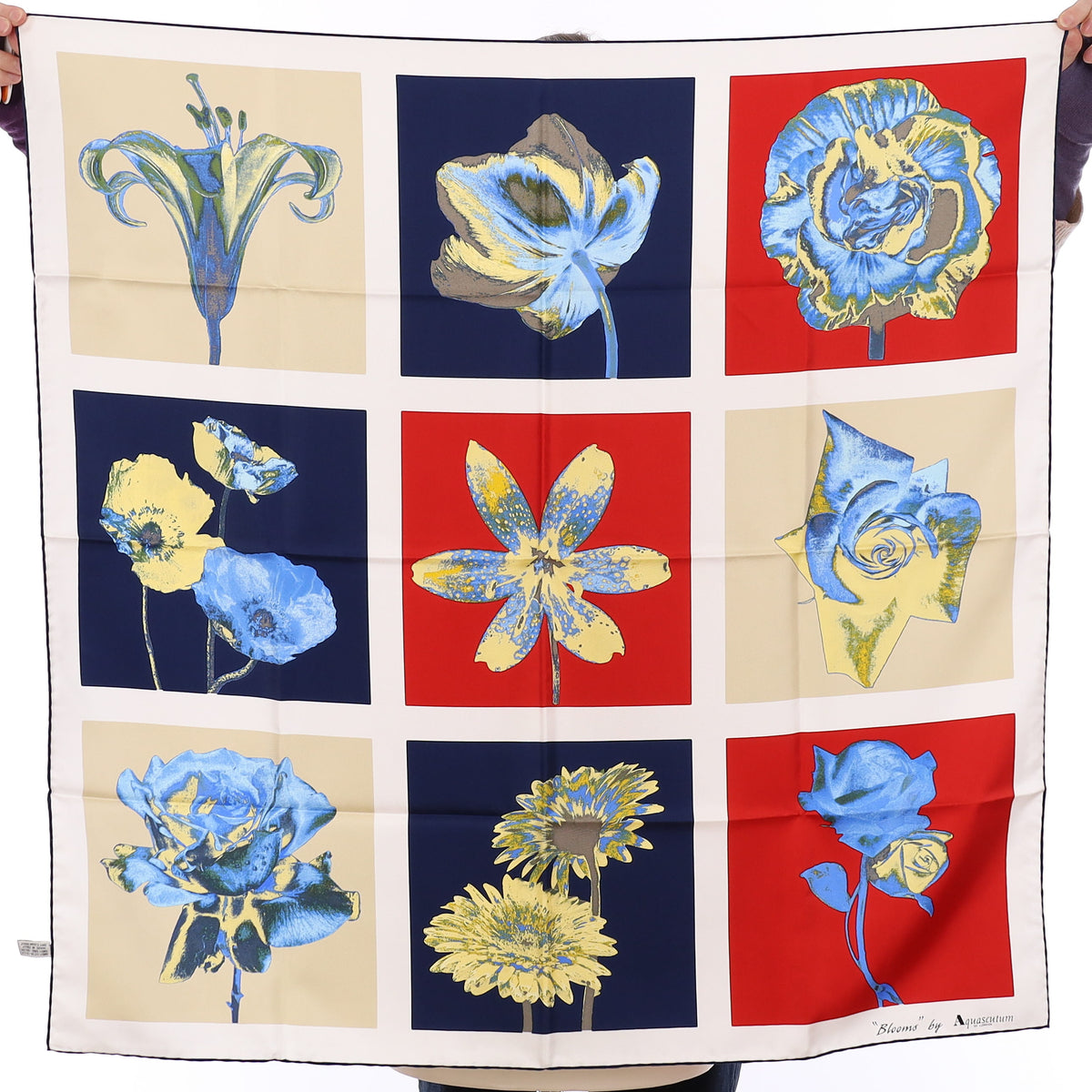 Brand New Aquascutum Floral Tiles Silk Scarf