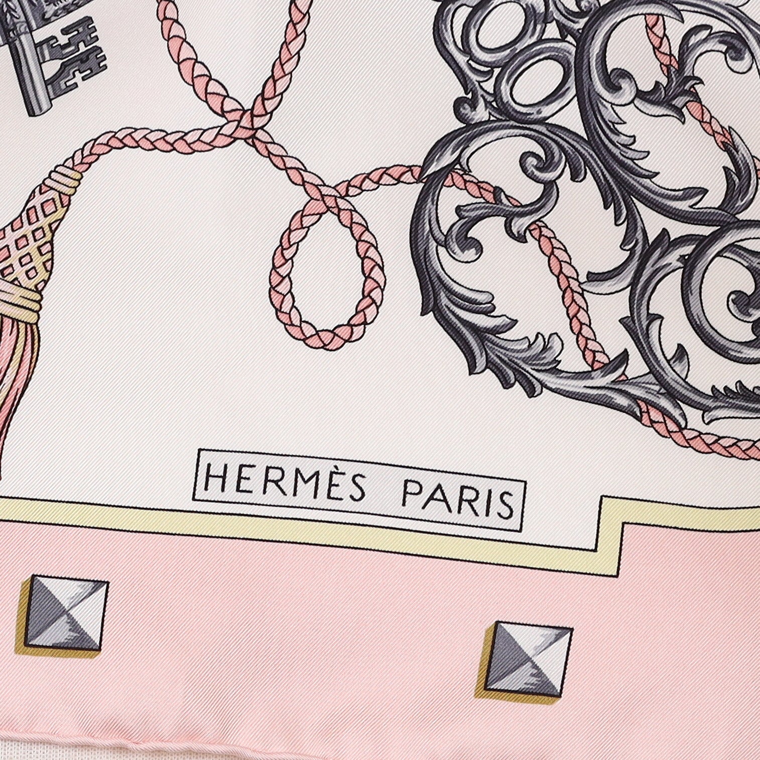 Boxed Hermès Les Clés Silk Scarf
