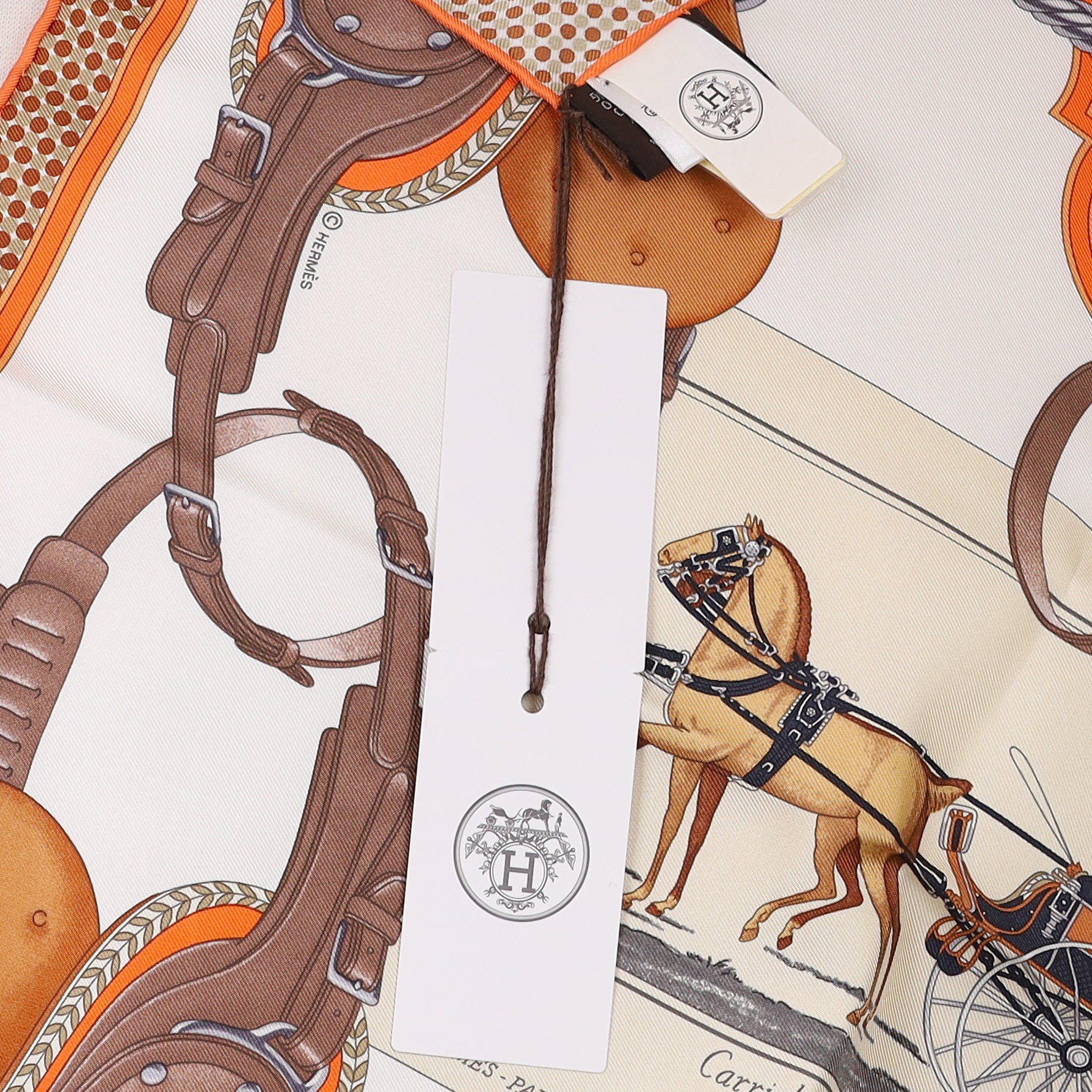 Brand New Boxed Hermès 45 Carrick à Pompe Silk Scarf