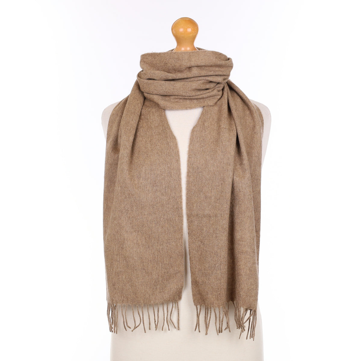 Mink Brown Cashmere Woven Scarf