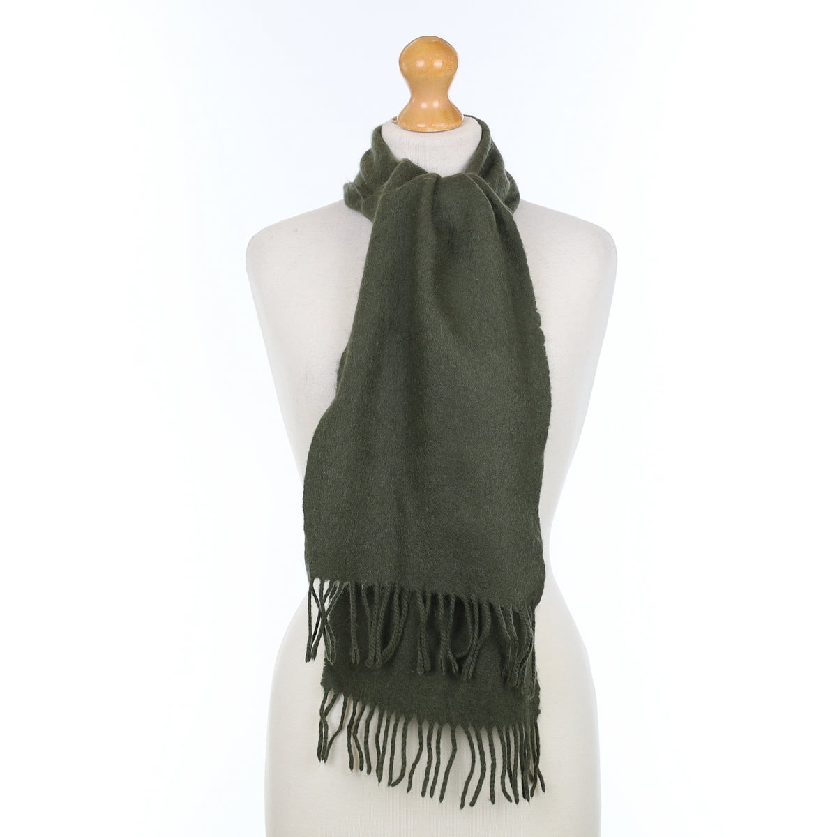 Moss Green Cashmere Woven Scarf