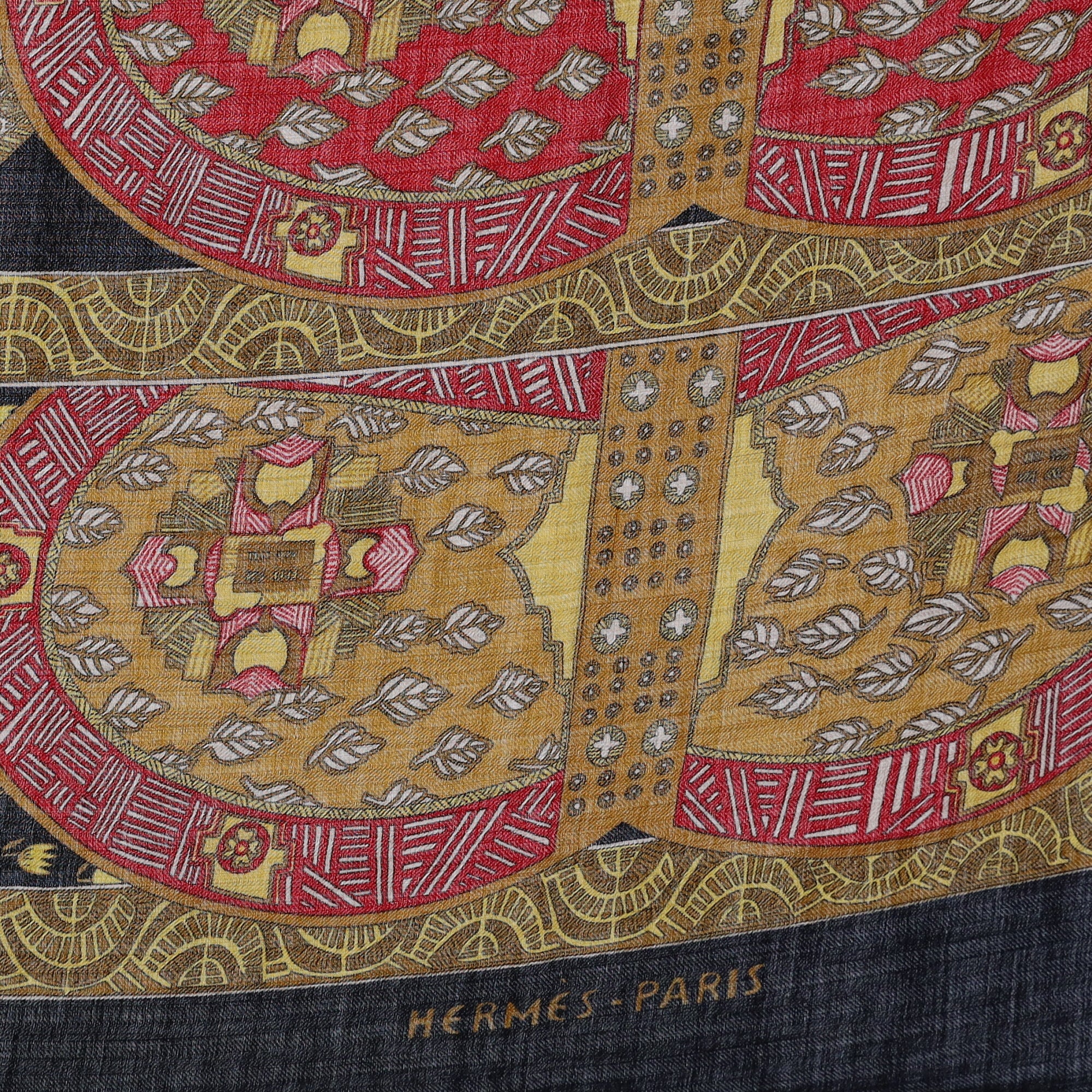 Brand New Boxed Hermès Art Des Steppes Cashmere and Silk Shawl