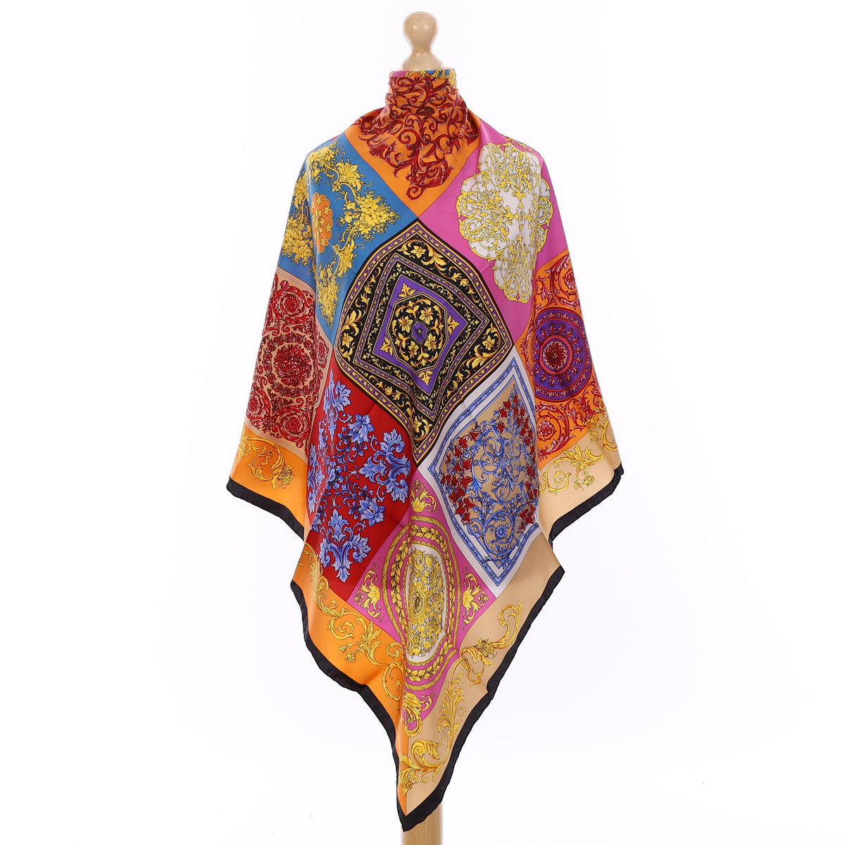 Brand New Boxed Uterqüe Patchwork Silk Scarf