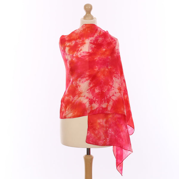 Brand New Boxed Ladycrow Pink Tie Dye Silk Wrap