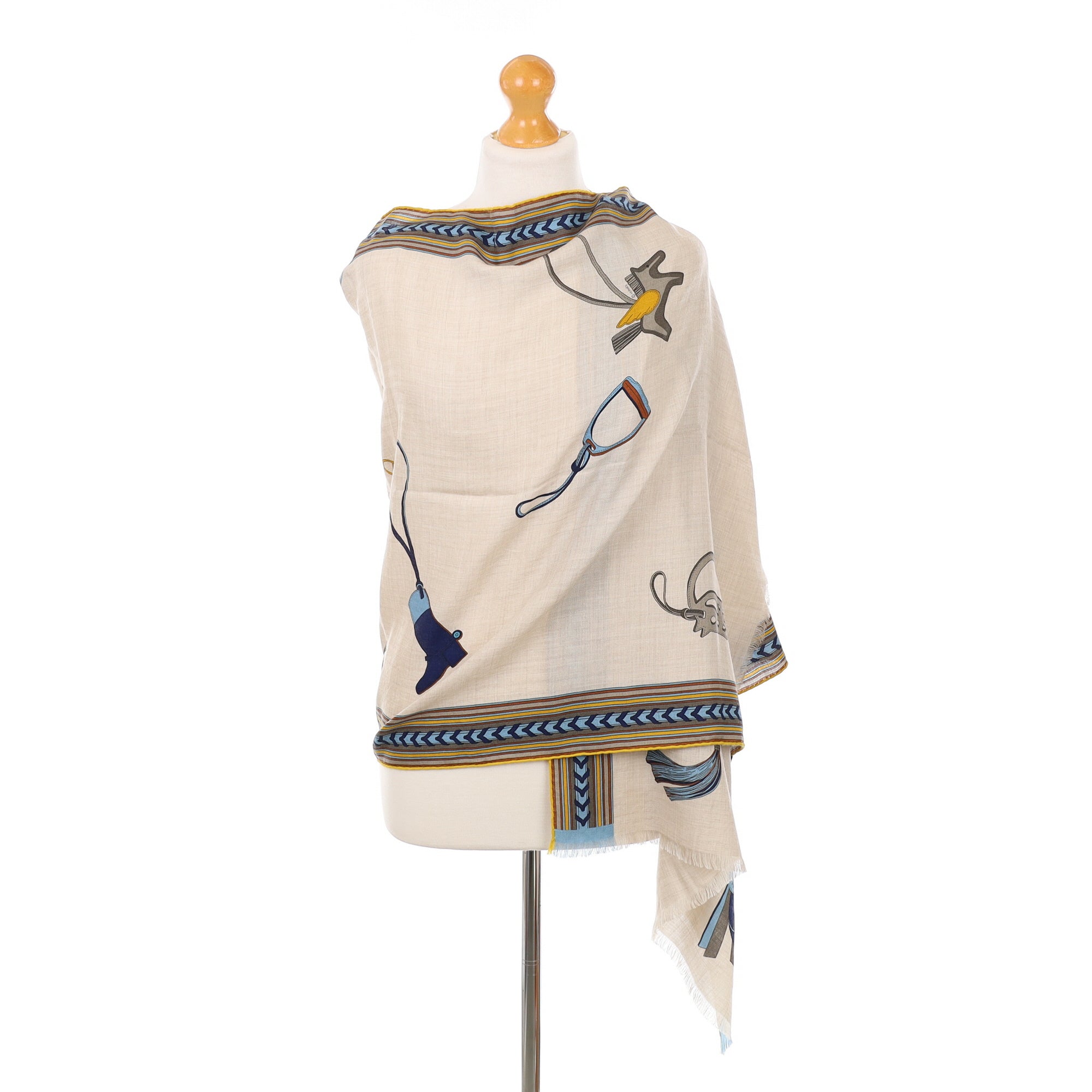 Brand New Boxed Hermès Cashmere and Silk Stole