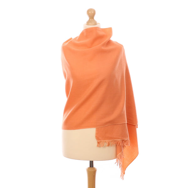 Brand New Coral Orange Cashmere Blend Wrap