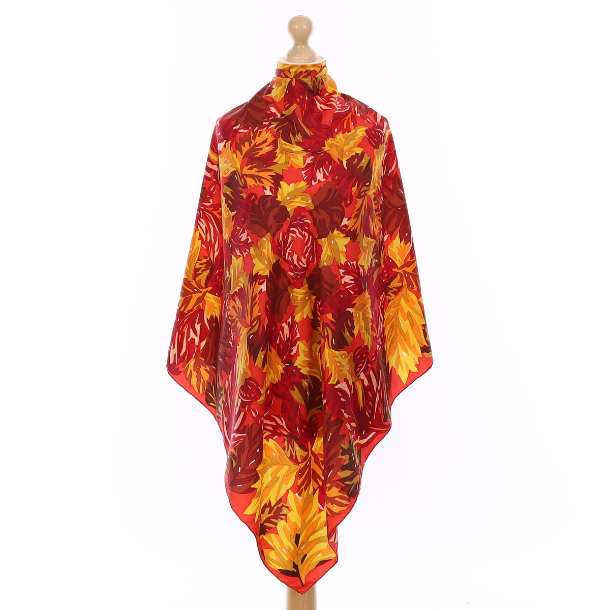 Richard Allan Red and Orange Foliage Silk Scarf