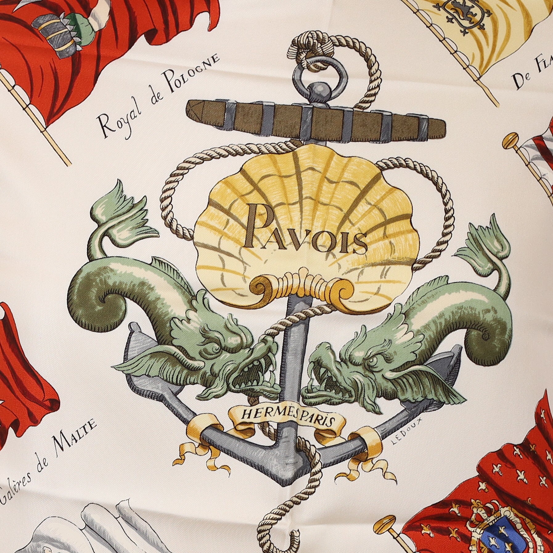 Pristine Boxed Hermès Pavois Silk Scarf