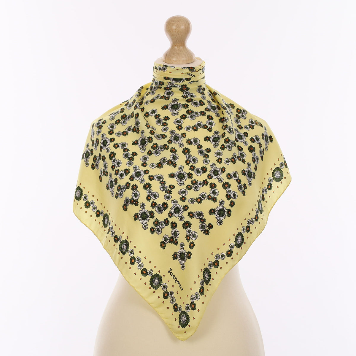 Jacqmar Yellow Floral Vintage Silk Scarf