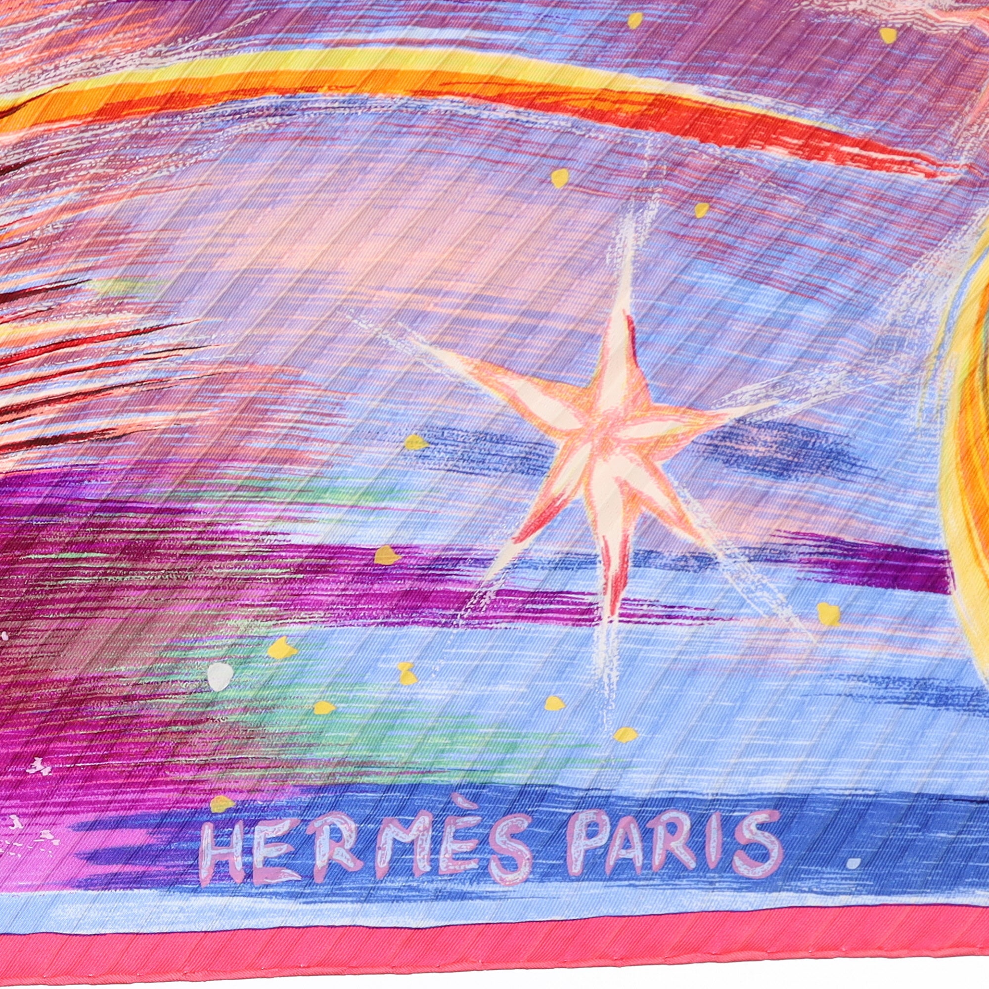 Brand New Boxed Hermès Feux Du Ciel Plisse Silk Scarf