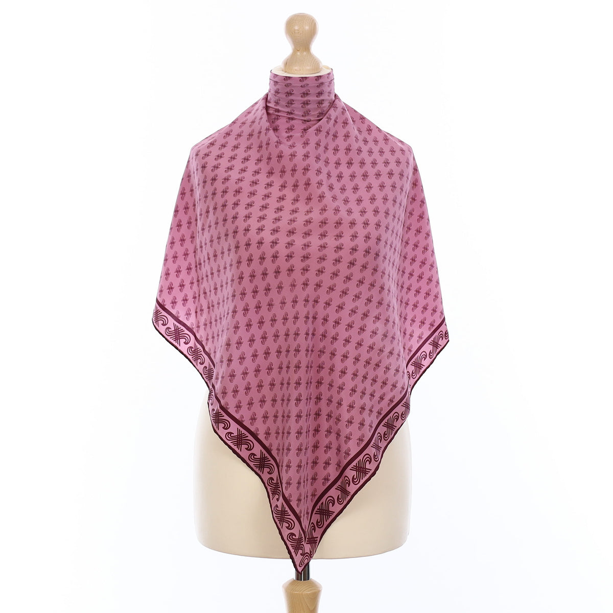 Purple Pattern Vintage Silk Scarf