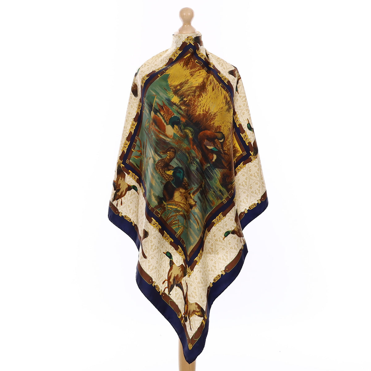 Brand New Duck Pond Silk Scarf
