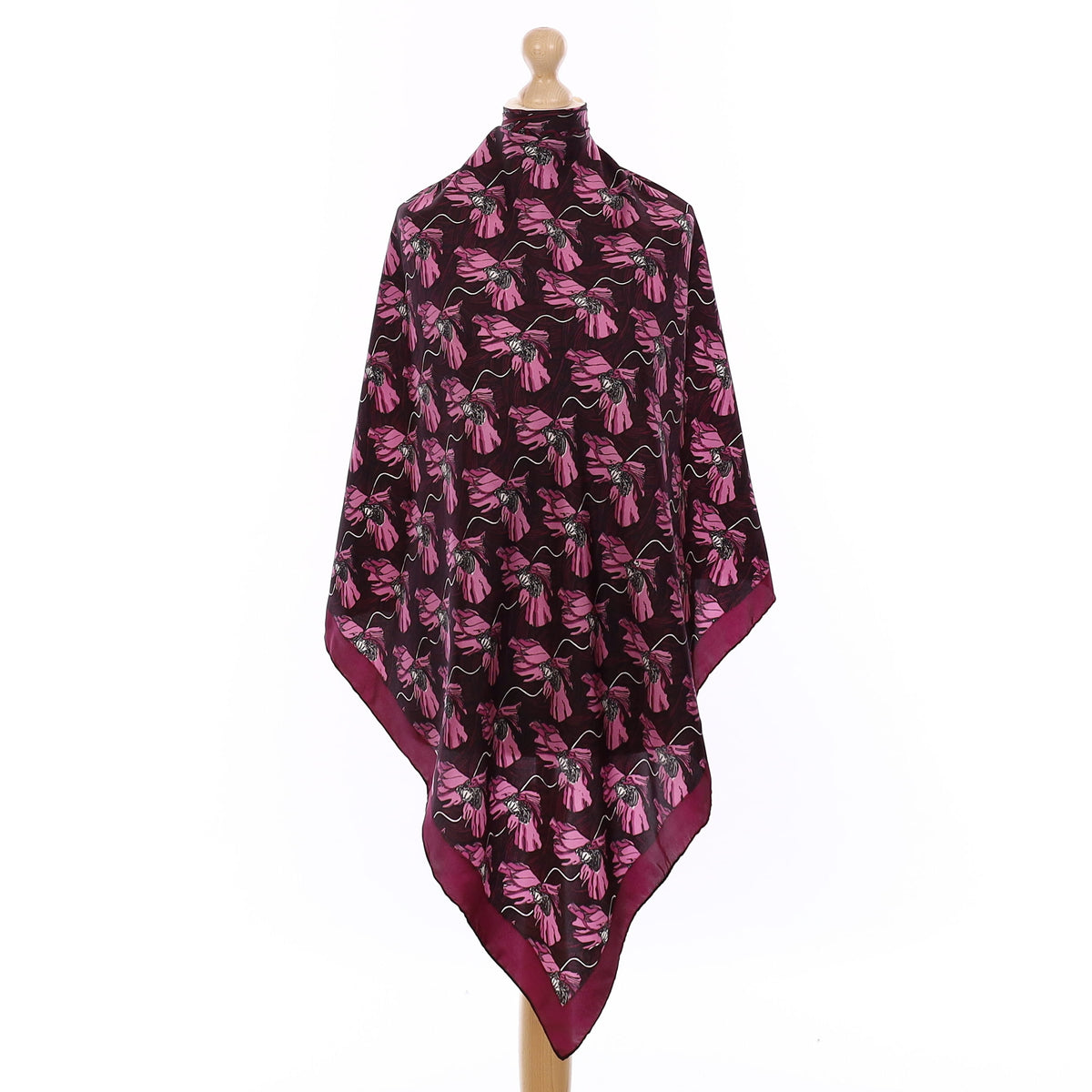 Beckford Silk Purple Floral Vintage Silk Scarf