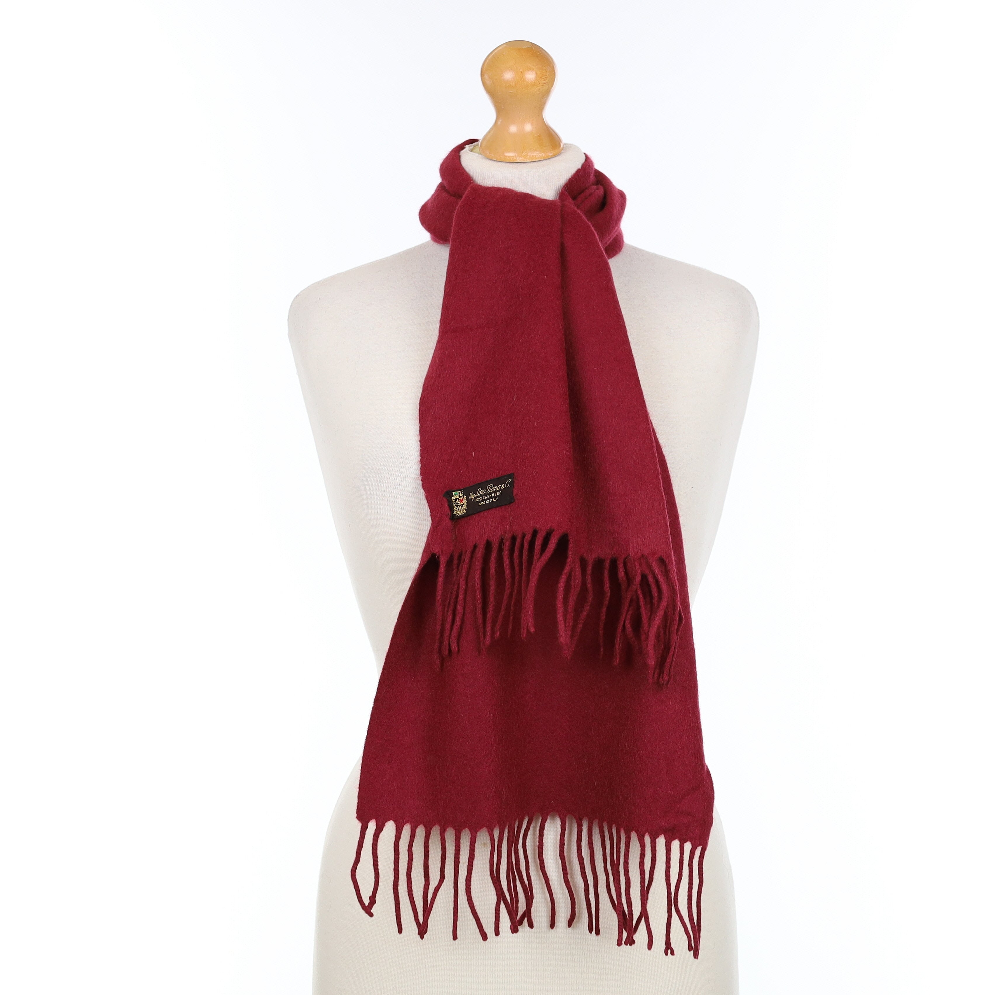 Loro Piana Burgundy Cashmere Woven Scarf