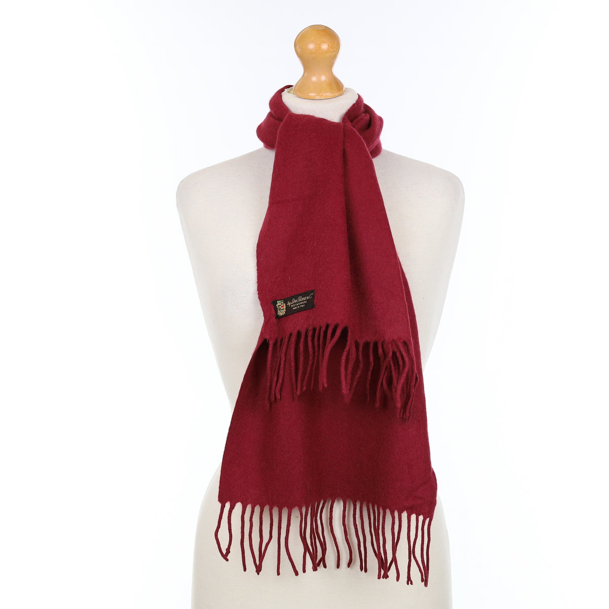 Loro Piana Burgundy Cashmere Woven Scarf