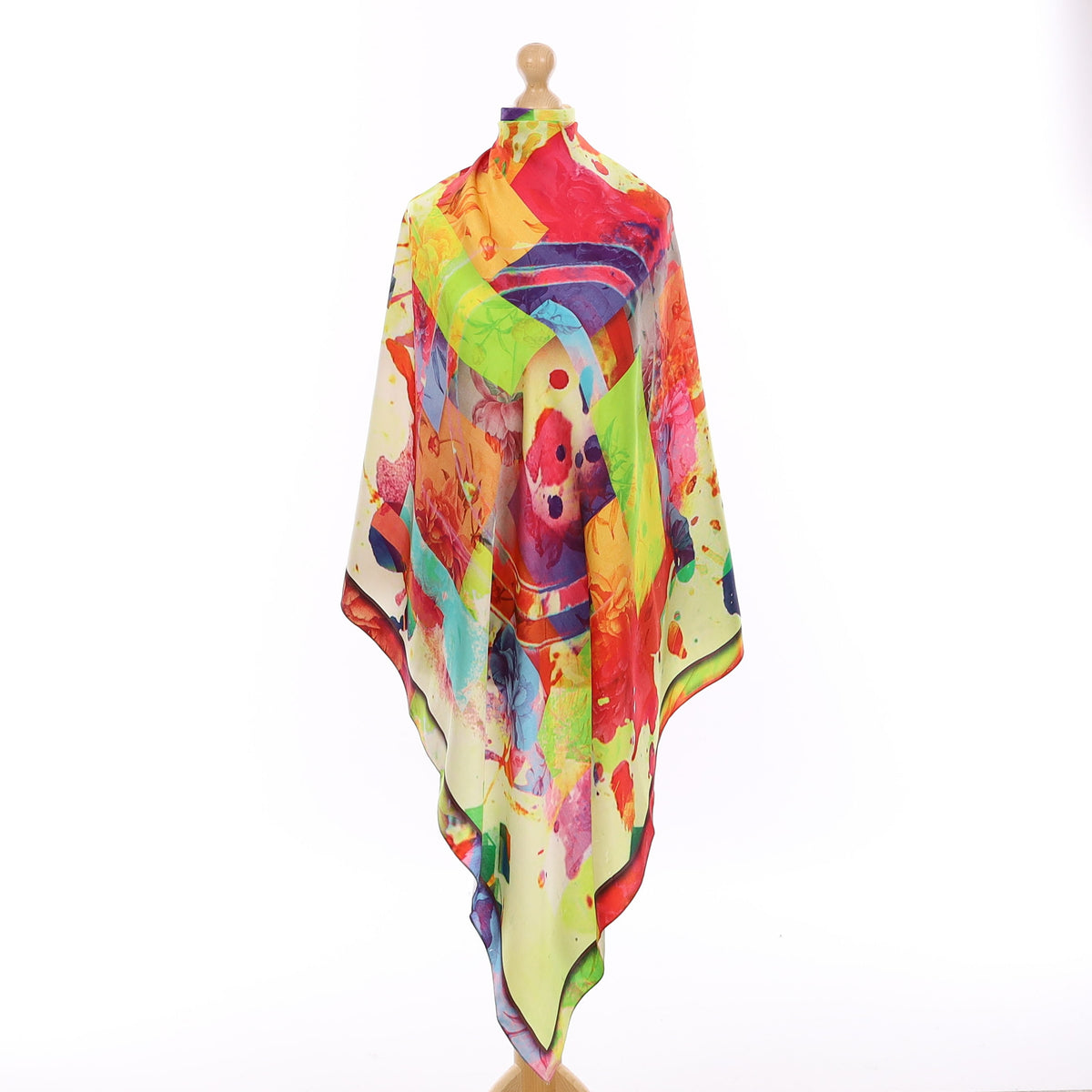 Pristine Multicolour Abstract Silk Scarf