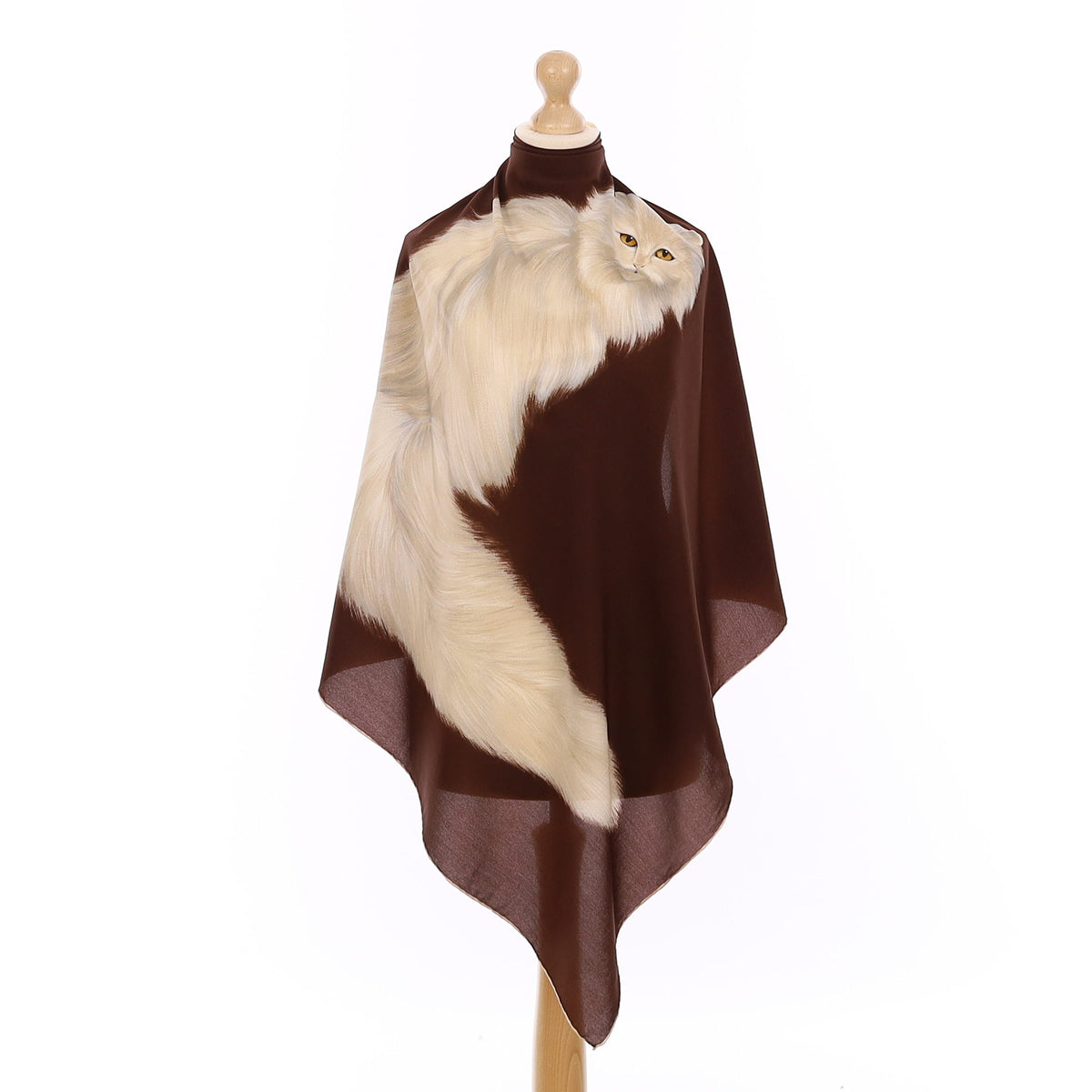 White Cat Design Vintage Silk Scarf